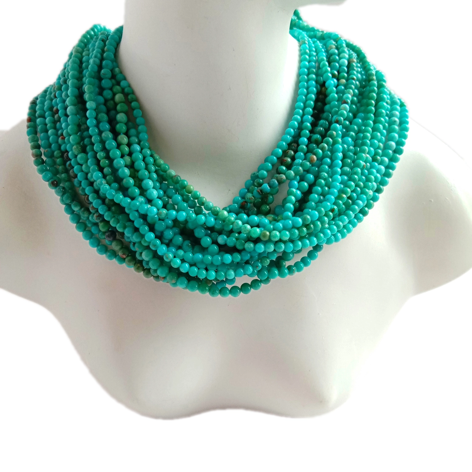 Oghere Oghere eke Blue Turquoise Beads mara mma gburugburu 2mm 16inch Strand 1