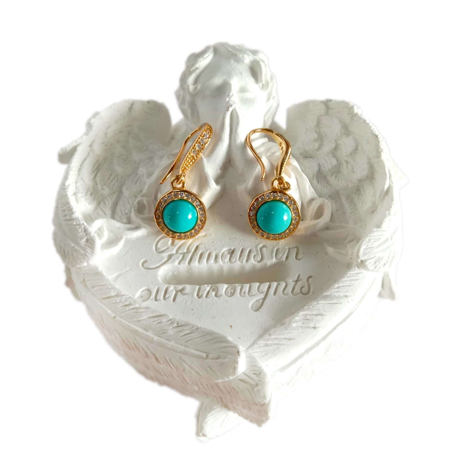 ടർക്കോയ്‌സ് കമ്മലുകൾ സ്വർണ്ണം 925 സ്റ്റെർലിംഗ് സിൽവർ സമ്മാനം അവളുടെ രത്നക്കല്ല് ചെറിയ ഹൂപ്പ് ബോഹോ ആഭരണങ്ങൾ 15