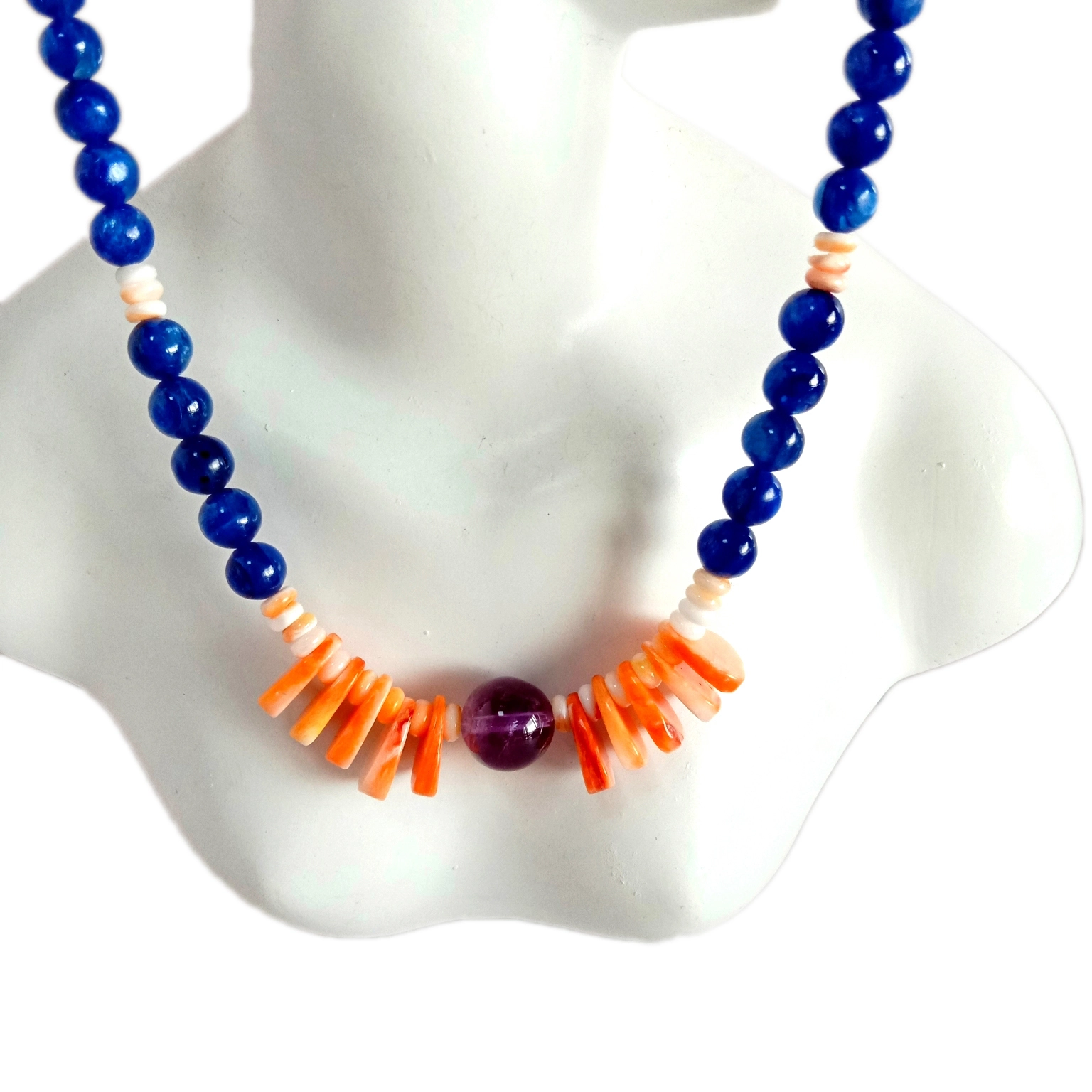 Oyster fa'anatura Kyanite Ametrine 925 Sterling Silver Neckla 1