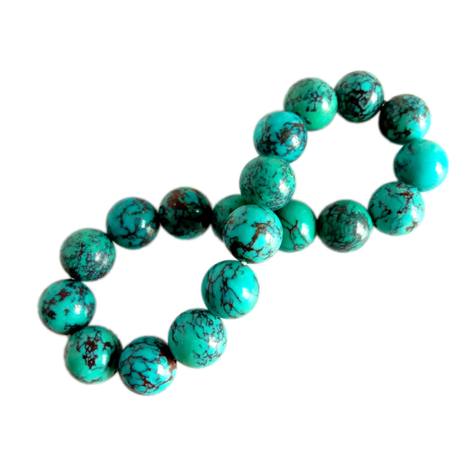 Turkwaz pèl strand Blue 10mm pèl strand wonn pèl turkwaz wòch 1