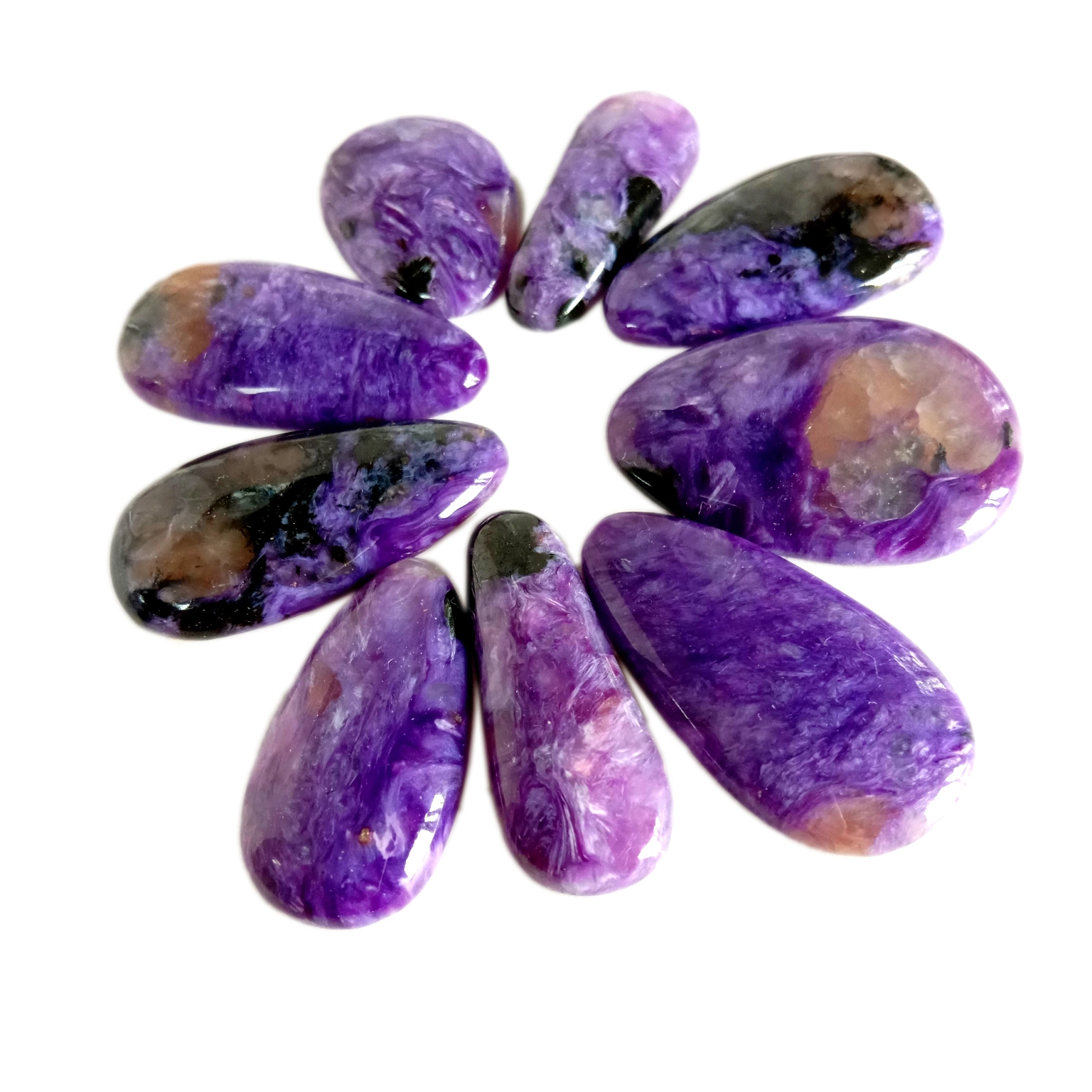 Charoite Cabochon 100% Natura Charoite Cabs bez slobodnog dragog kamenja 1