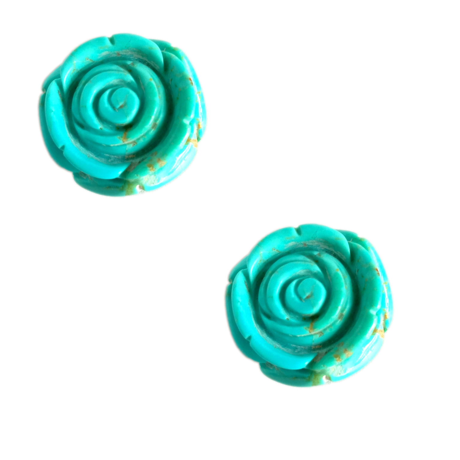 Natural Turquoise flower Carved Pendant  Finding December Birthstone 1
