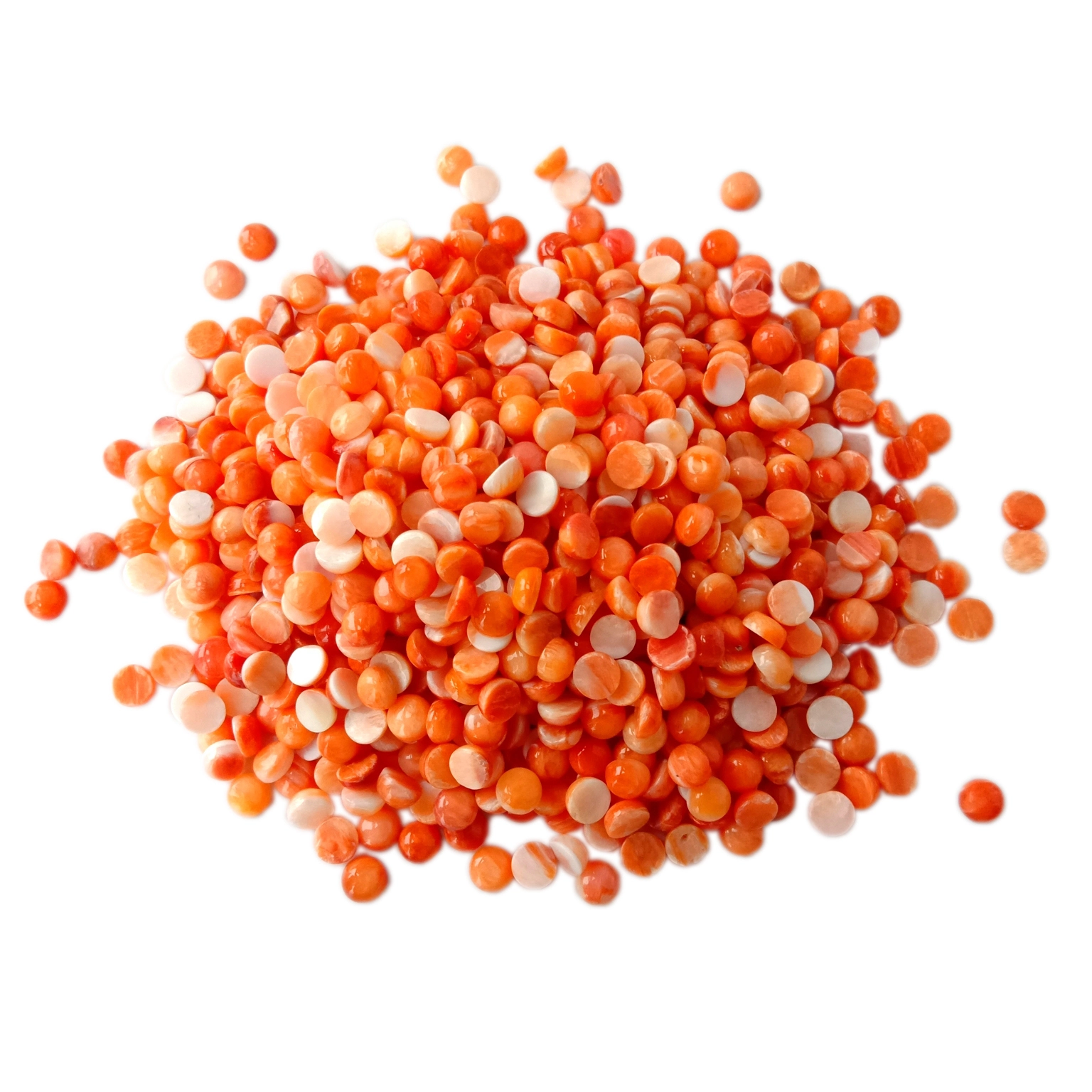 4MM 쉘 카보숑 3A 품질 천연 쉘 캡 가시 주황색 쉘 원형 캡 1