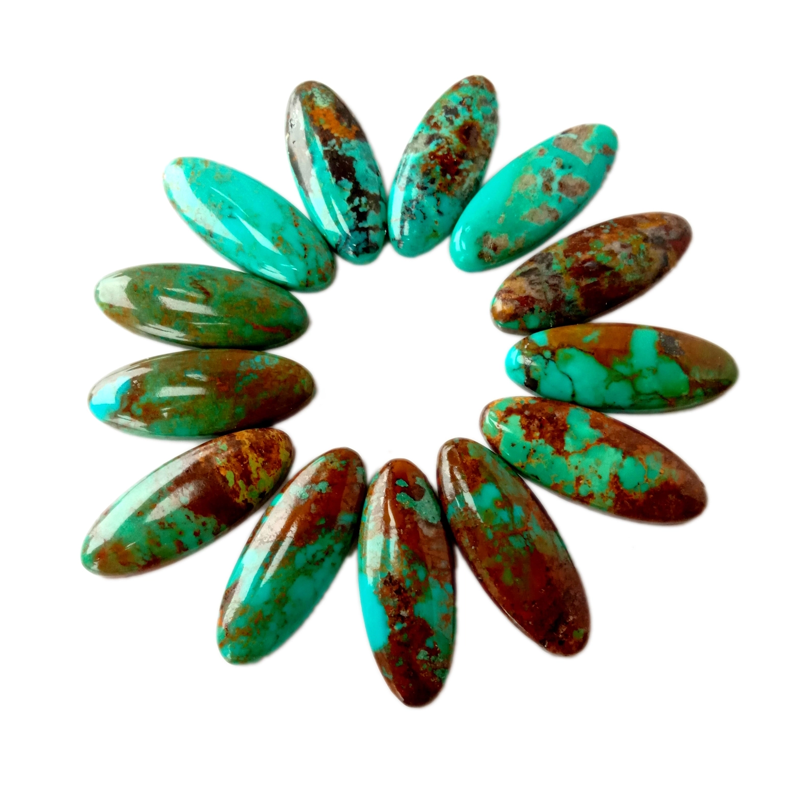 Natirèl Turquoise Gemstone Cabochons 10 * 26mm Arizona Turquoise Smooth Cabs 1