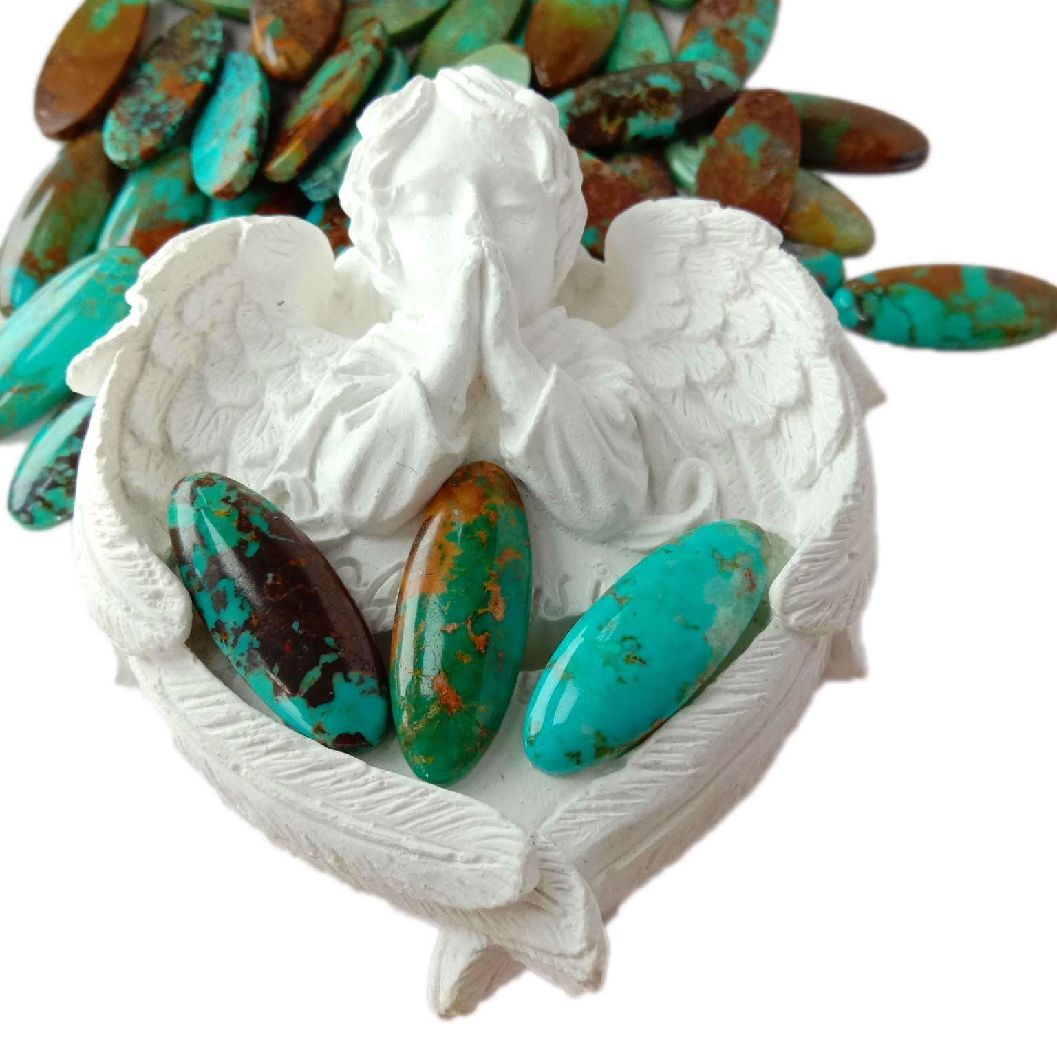 Cabochons vatosoa voajanahary turquoise 10*26mm Arizona Turquoise Smooth Cabs 15