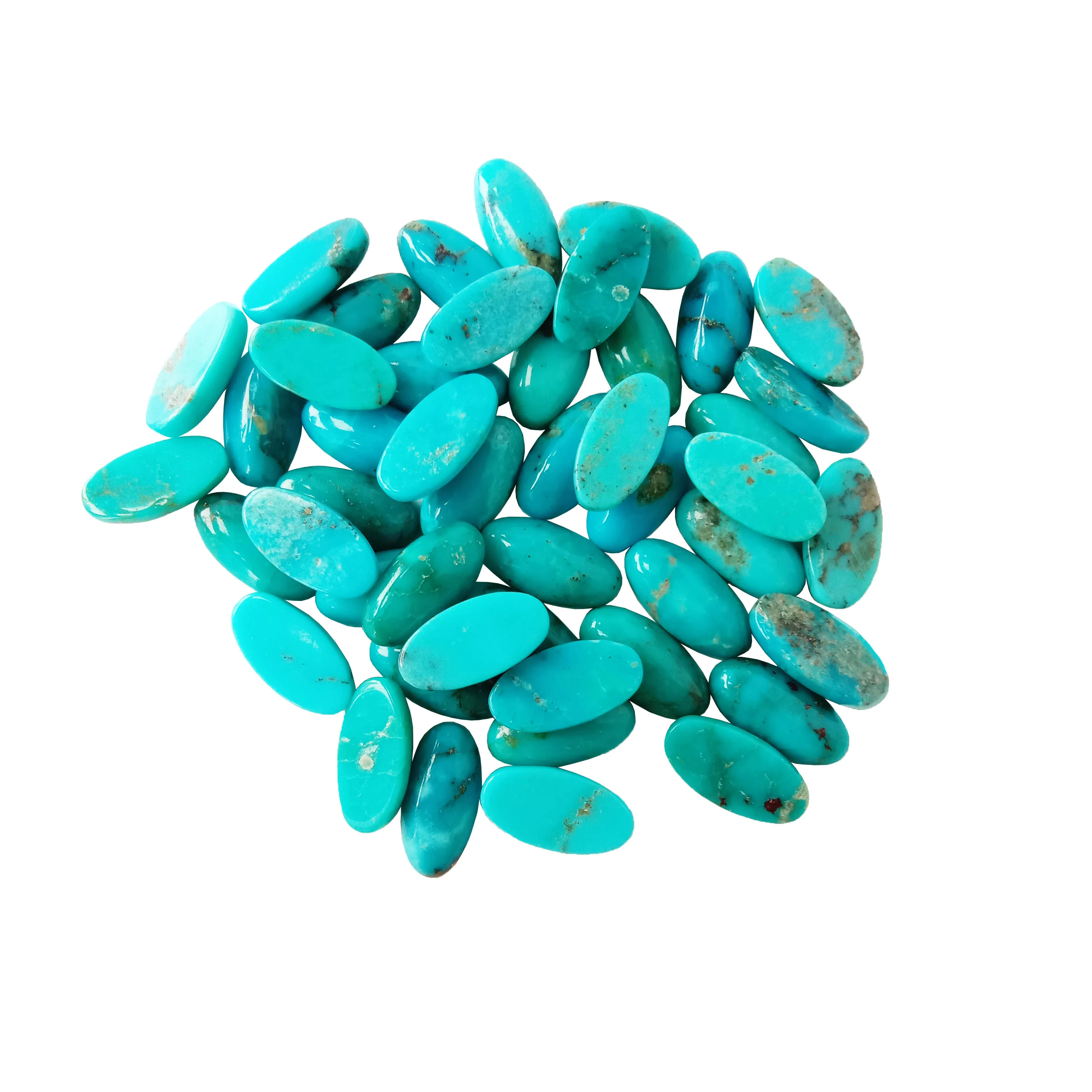 Təbii mavi Firuzəyi Gemstone Cabochon ölçüsü10*5mm Boş Daş Zərgərlik 1