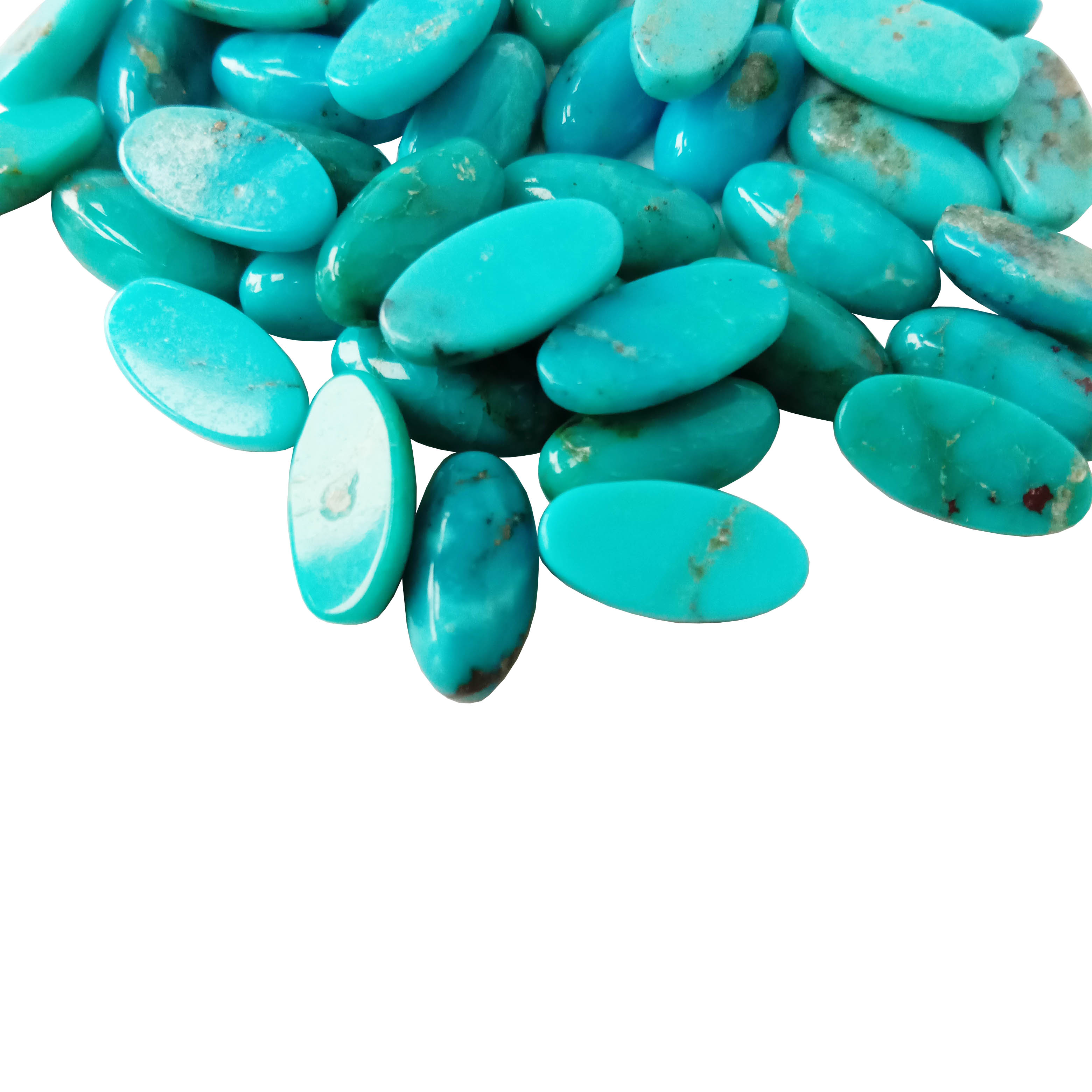 Təbii mavi Firuzəyi Gemstone Cabochon ölçüsü10*5mm Boş Daş Zərgərlik 15