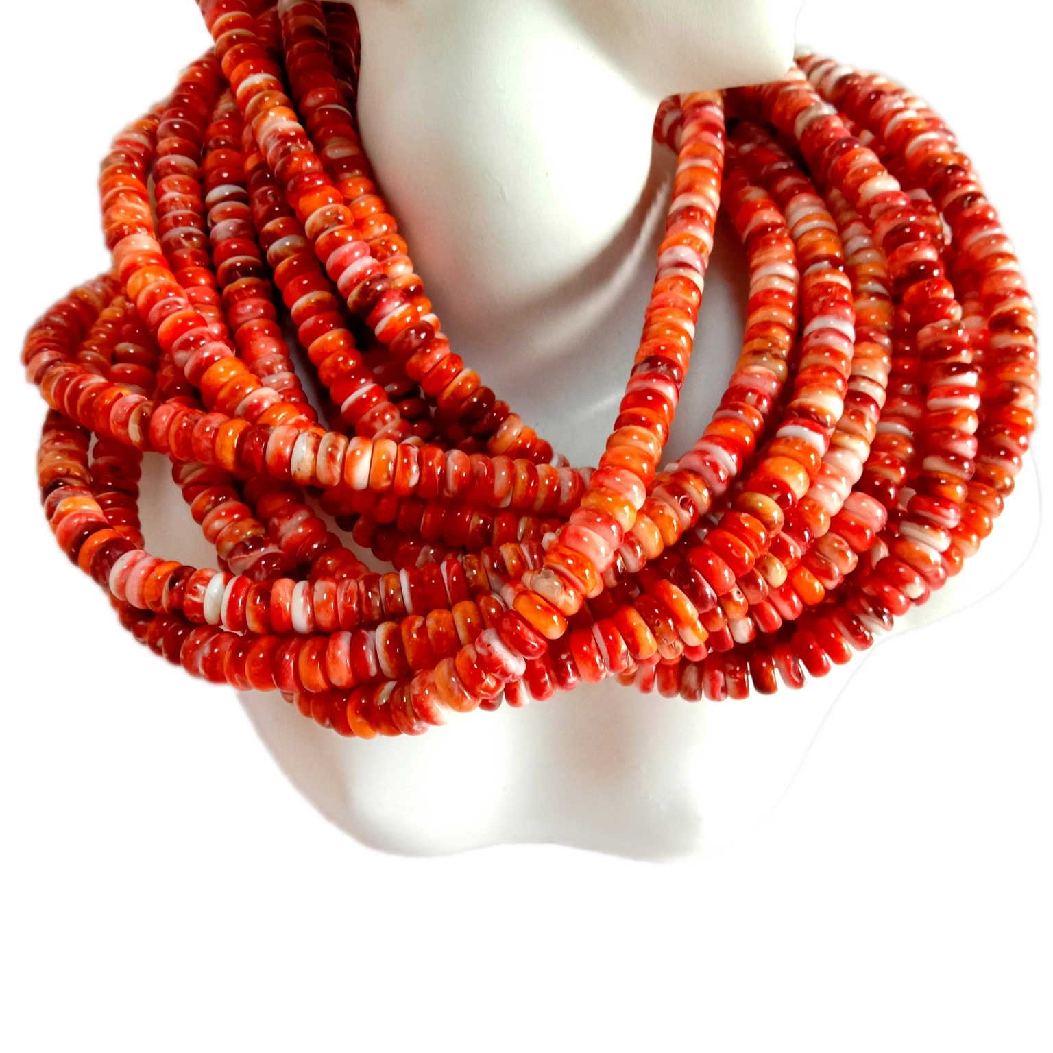 تەبىئىي ئاپېلسىن Spiny Oyster Shell Rondish مونچاق 6 مىللىمېتىر 16 ئىنگلىز چىسى 1