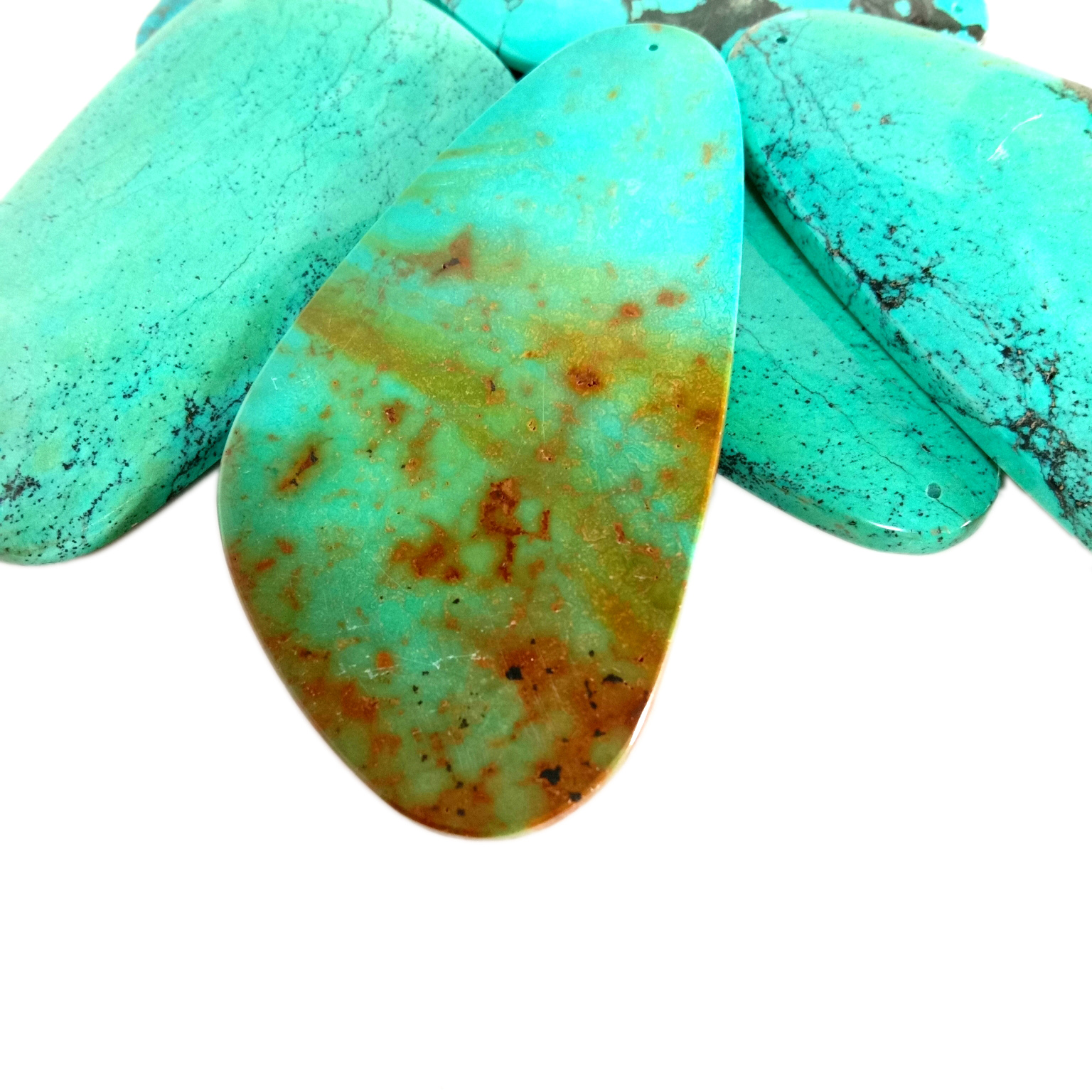 Natural Kingman Turquoise Freeform Cabochon Suites Freeform Cabs 15