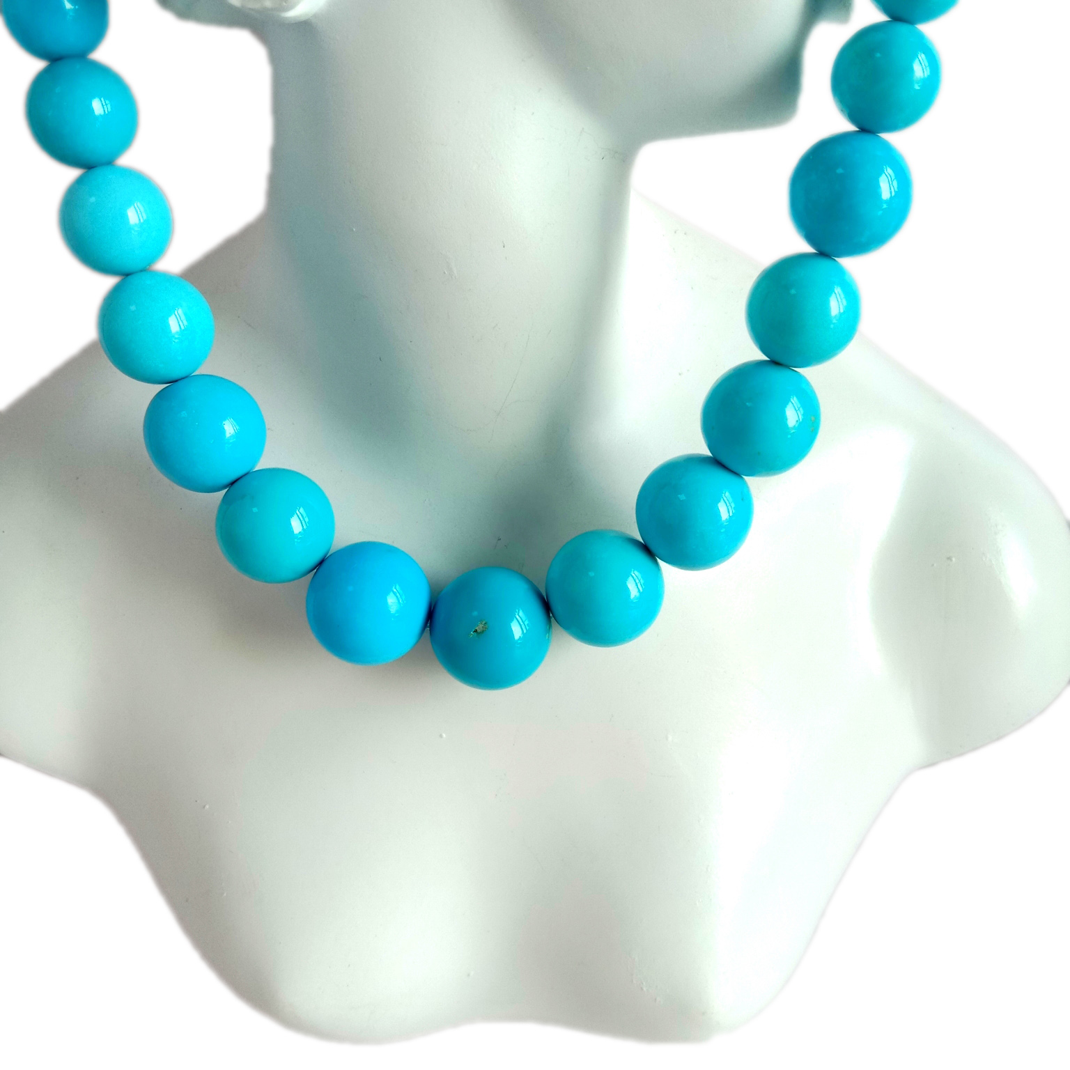 Żibeġ lewn ta 'Arizona Turquoise Żibeġ tondi b'aspetti 8-12mm Turquoise Żibeġ bl-ingrossa 18