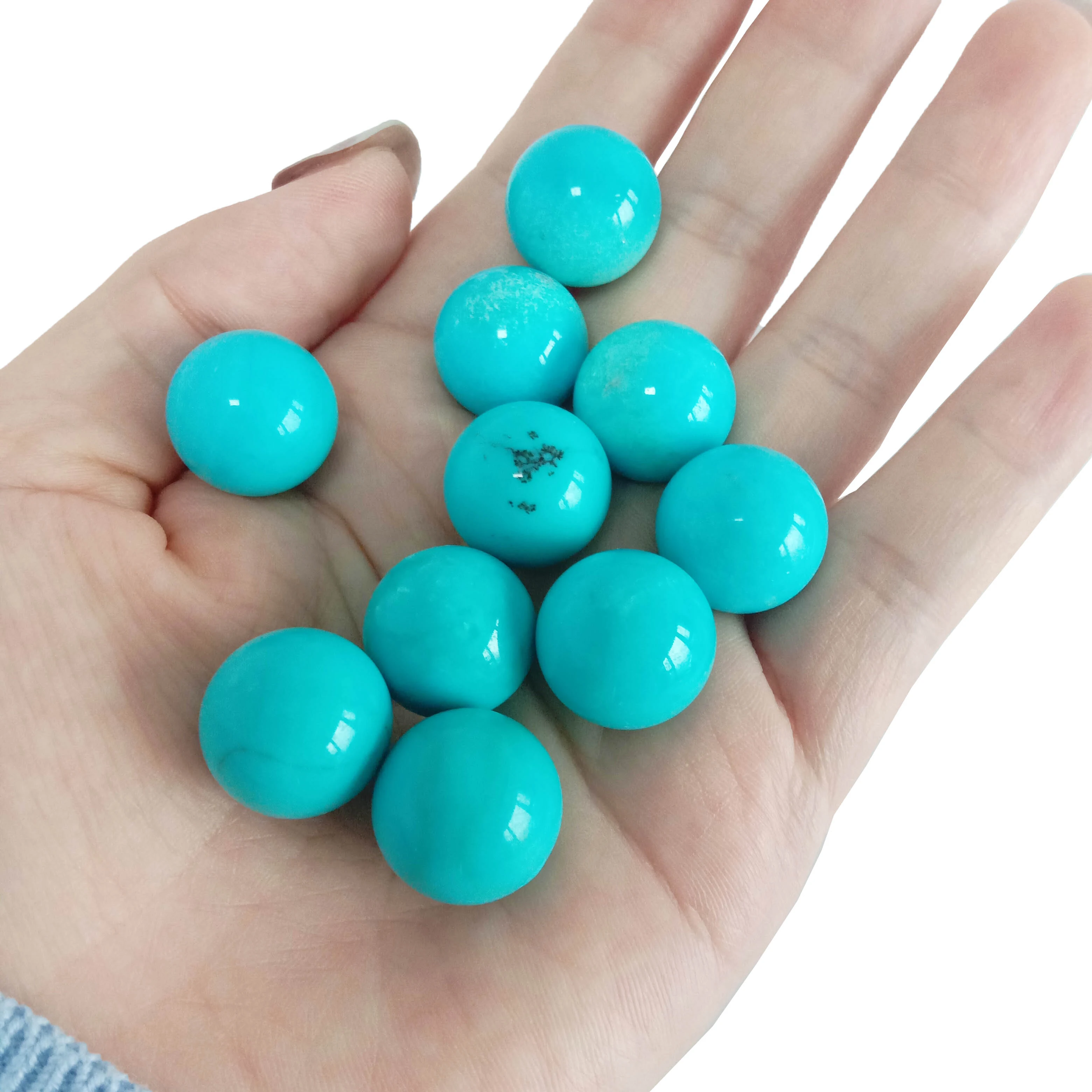 100% Ntuj Howlite muaj nuj nqis 15 hli Round Beads Turquoise hlaws rau Jewellery Ua 1