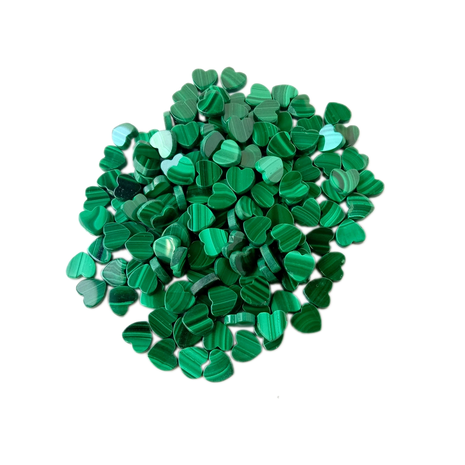 Jarang Malachite cabochon bentuk jantung Perhiasan Batu Permata 100% Batu longgar Malachite Alami 1