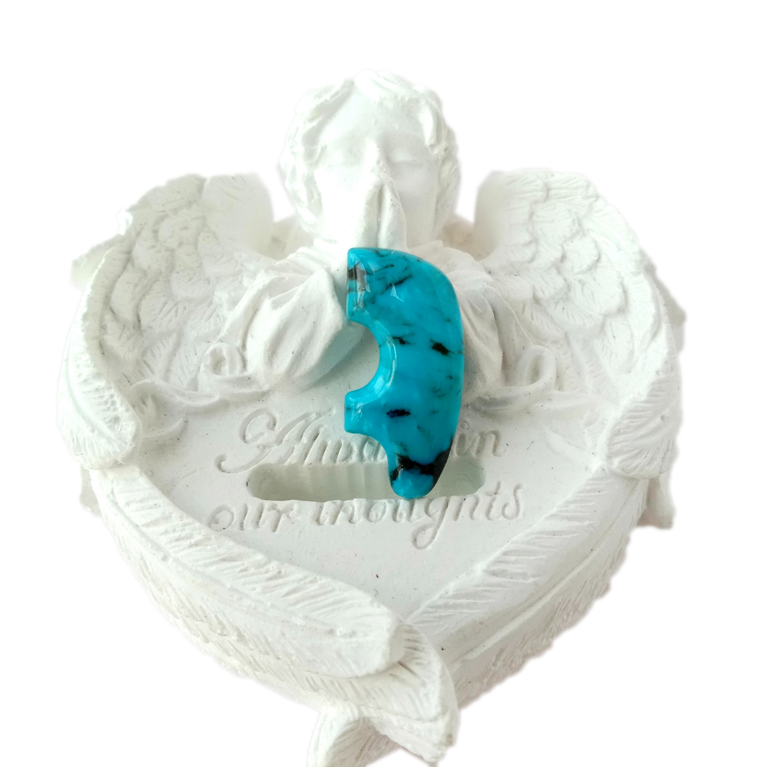 Peza de colección de figura animal tallada a man de turquesa antiga moi única 15