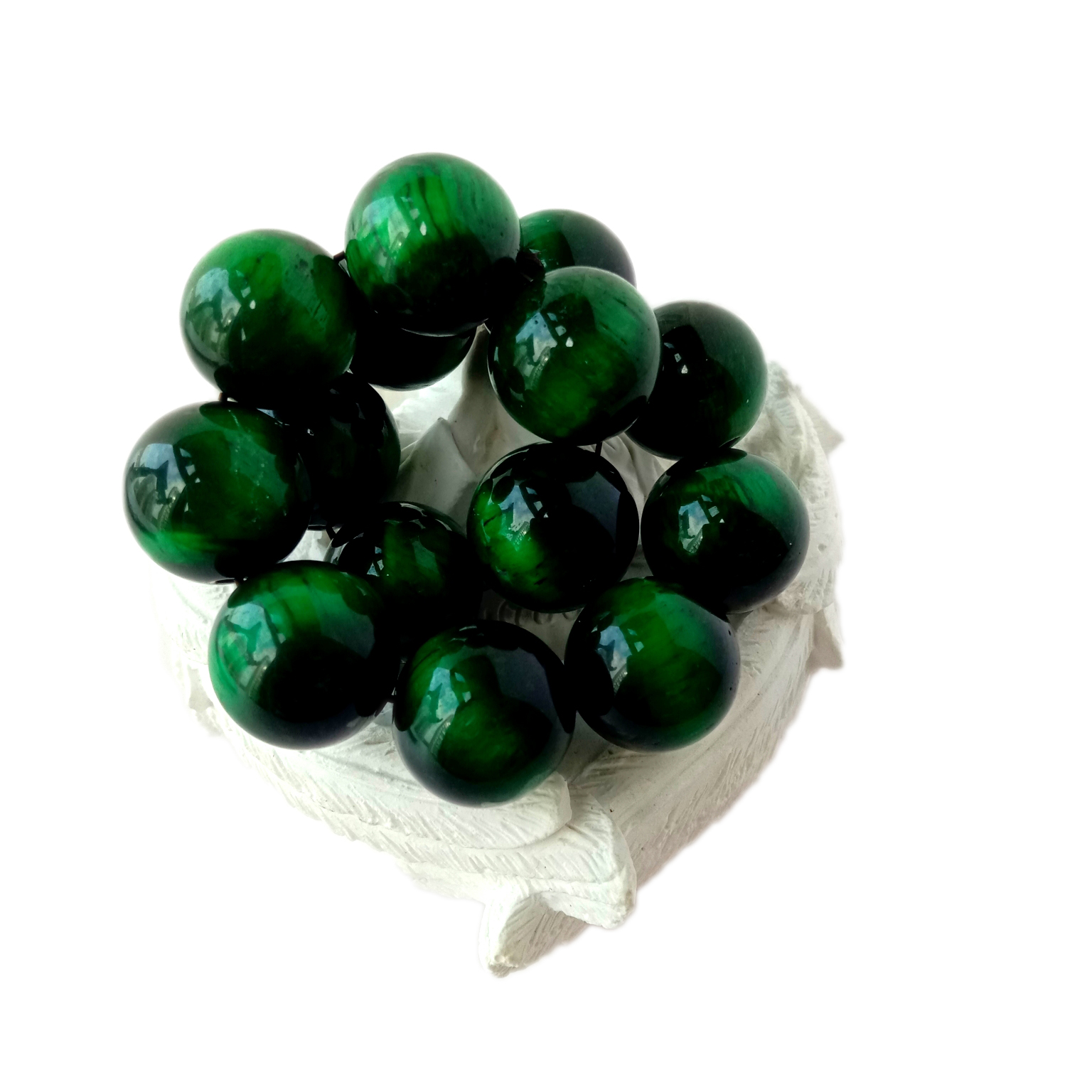 Ntuj Ntsuab Tigereye Bracelet Matte Onyx Bracelet ntsuab Dub Bracelet 14mm Beaded 14