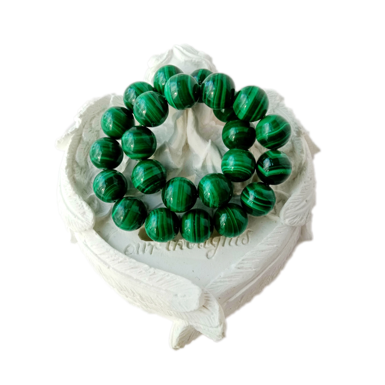 Pob zeb ntawm Balance 8 hli Malachite hlaws Ntuj Malachite Beaded Abundance Nco 1