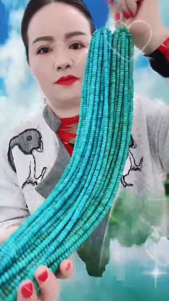 16 ഇഞ്ച് മാർബിൾ ടർക്കോയ്സ് സ്റ്റോൺ റോൻഡൽ വീൽ ഹെയ്ഷി ബീഡ് നീല വെള്ള ചുവപ്പ് കറുത്ത ടർക്കോയ്സ് DIY ജ്വല്ലറി ബീഡിംഗ് 12