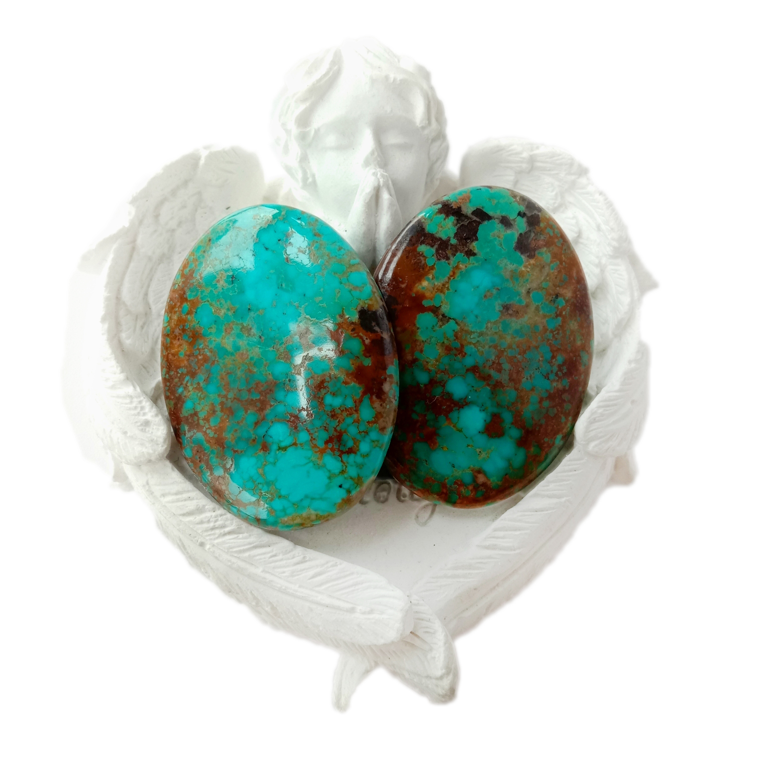 د طبیعي فیروزي قیمتي ډبرو اندازه 26 * 35mm کابوچون لوز ډبره د ګاڼو جوړولو لپاره 15