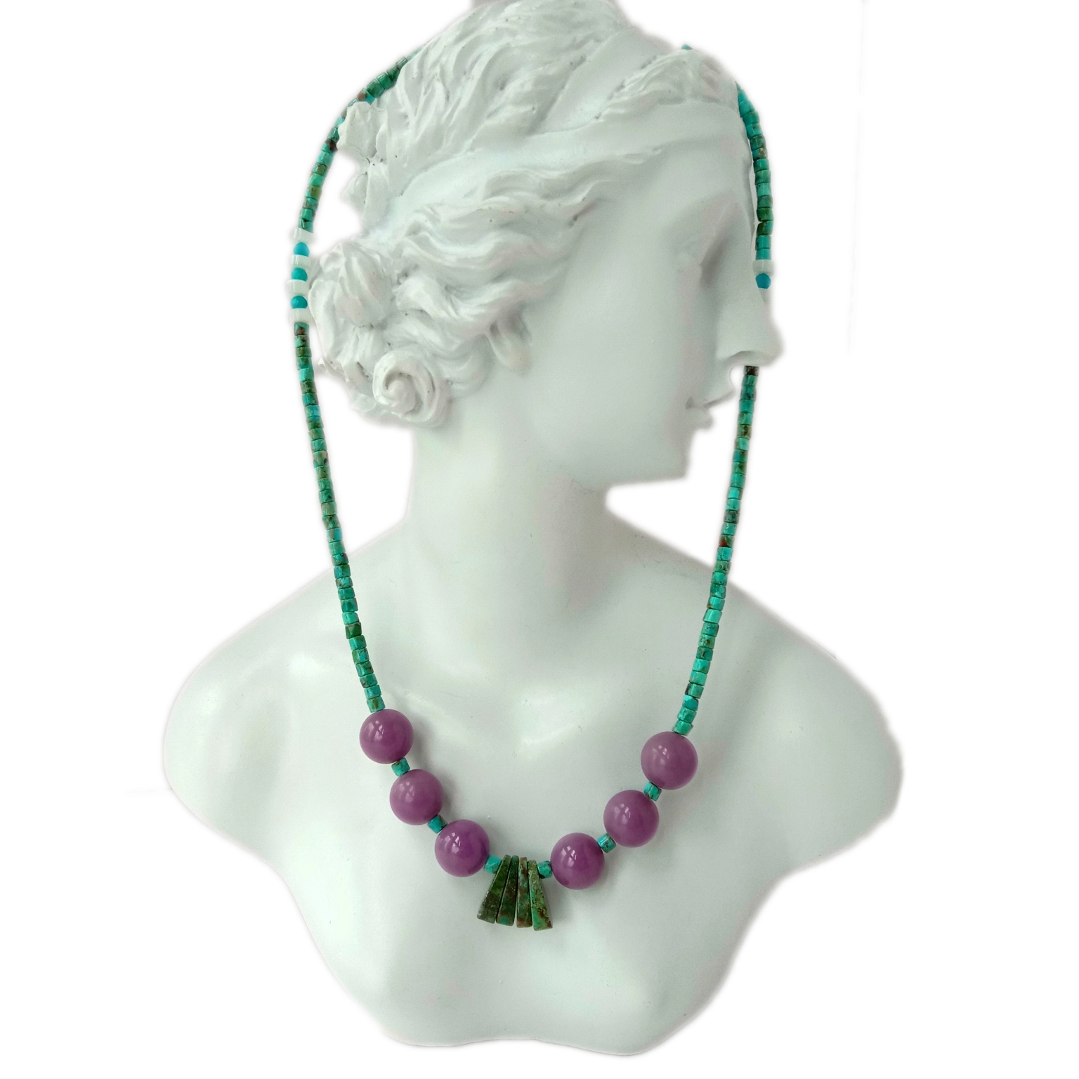 ខ្សែក បូហូ ប្រាក់ Sterling 925 Charoite ធម្មជាតិ 1