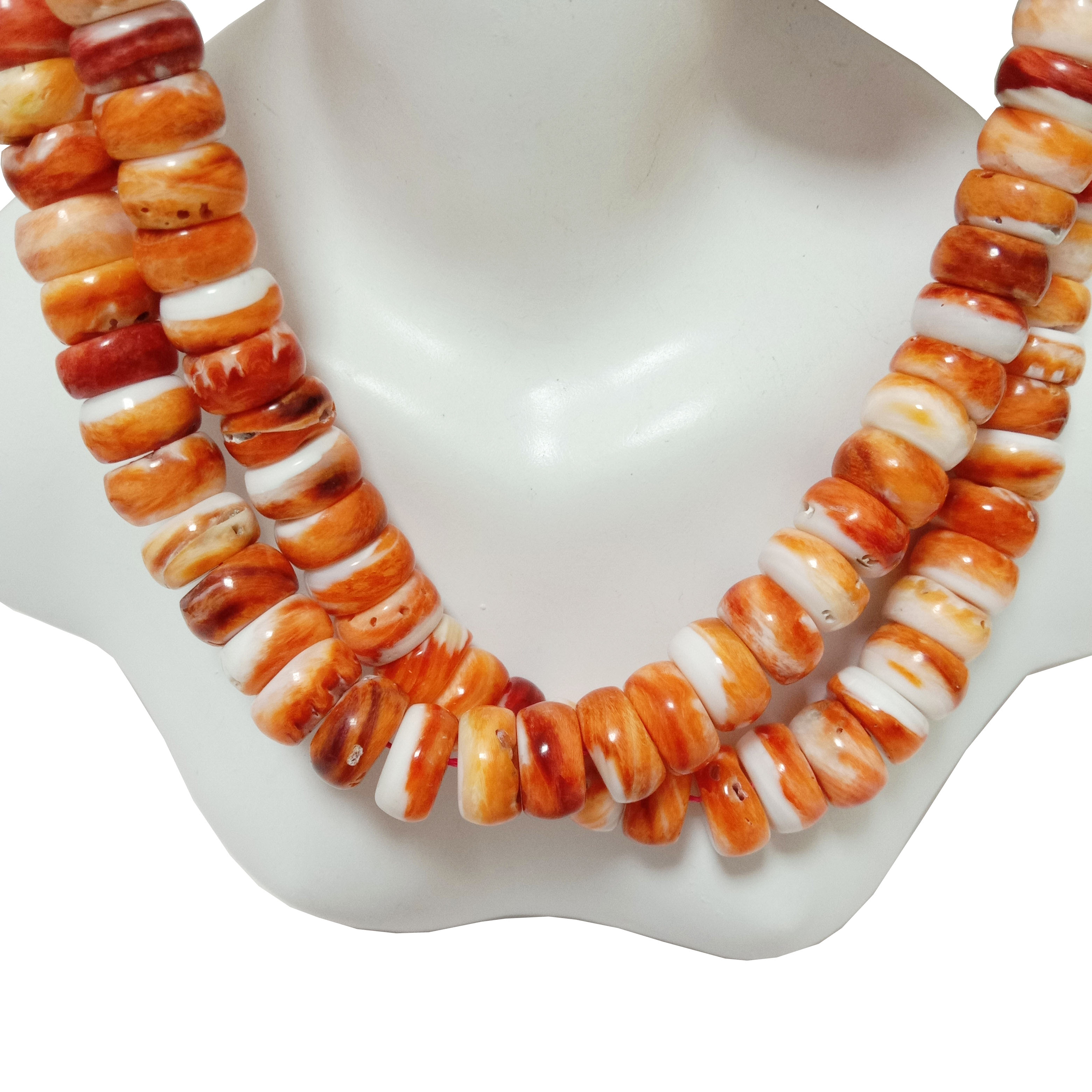 Nit perle od kamenice Crvena Narančasta 10 MM Perla od kamenice 16 inča 14