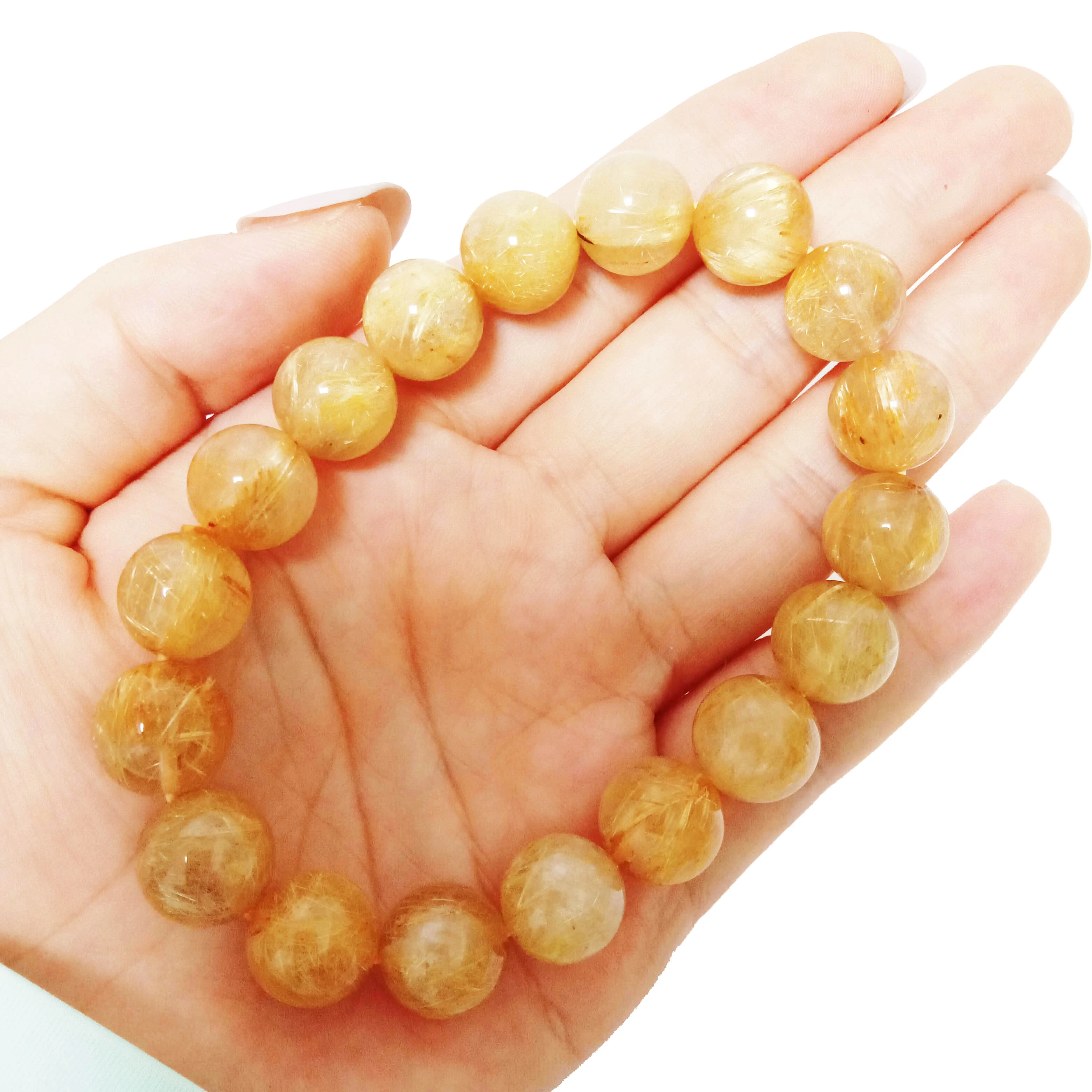Shanga Asili za 12mm Zilizounganishwa za Quartz dhahabu Iliyounganishwa kwa Ushanga wa Quartz Dhahabu Inayotiririka ya Quartz 1
