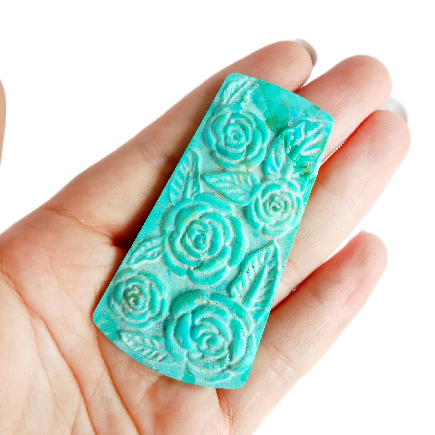 แจ็กเก็ตดอกไม้เทอร์ควอยซ์ธรรมชาติสำหรับจี้กับกระดุม 15