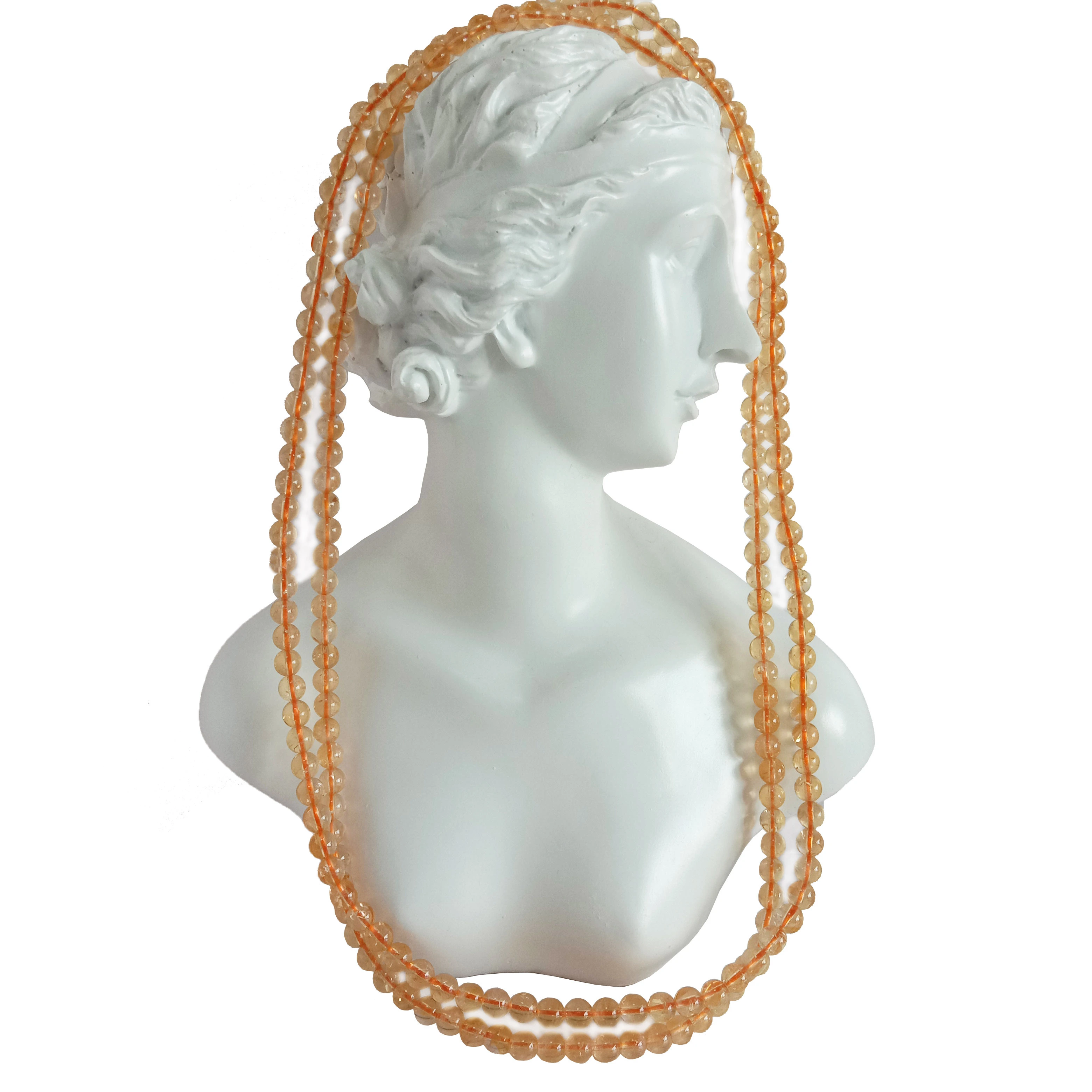 Okrugle okrugle perle od citrina od 6 mm, ručno izrađeni nakit 1