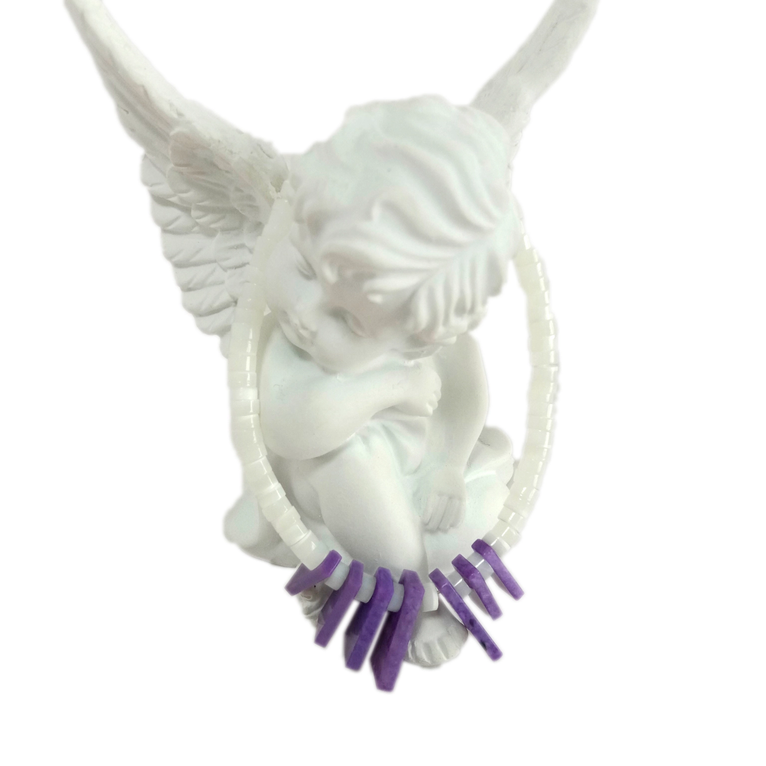 Pulsera de charoita y fregona púrpura natural Cuentas redondas de piedras preciosas energéticas 1