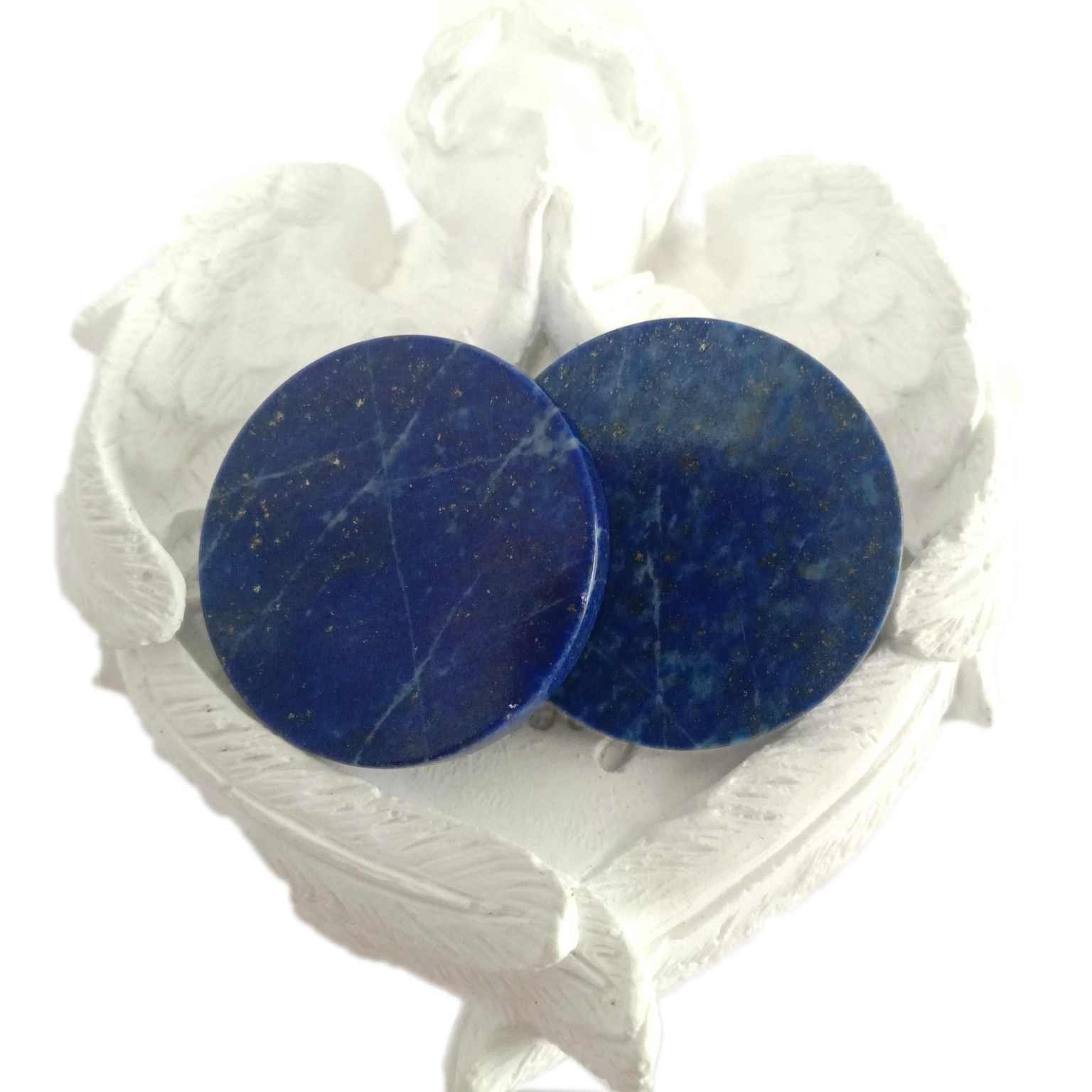 Lapis Copper 27mm Round Smooth Cabochon Calibrated Gemstones 1