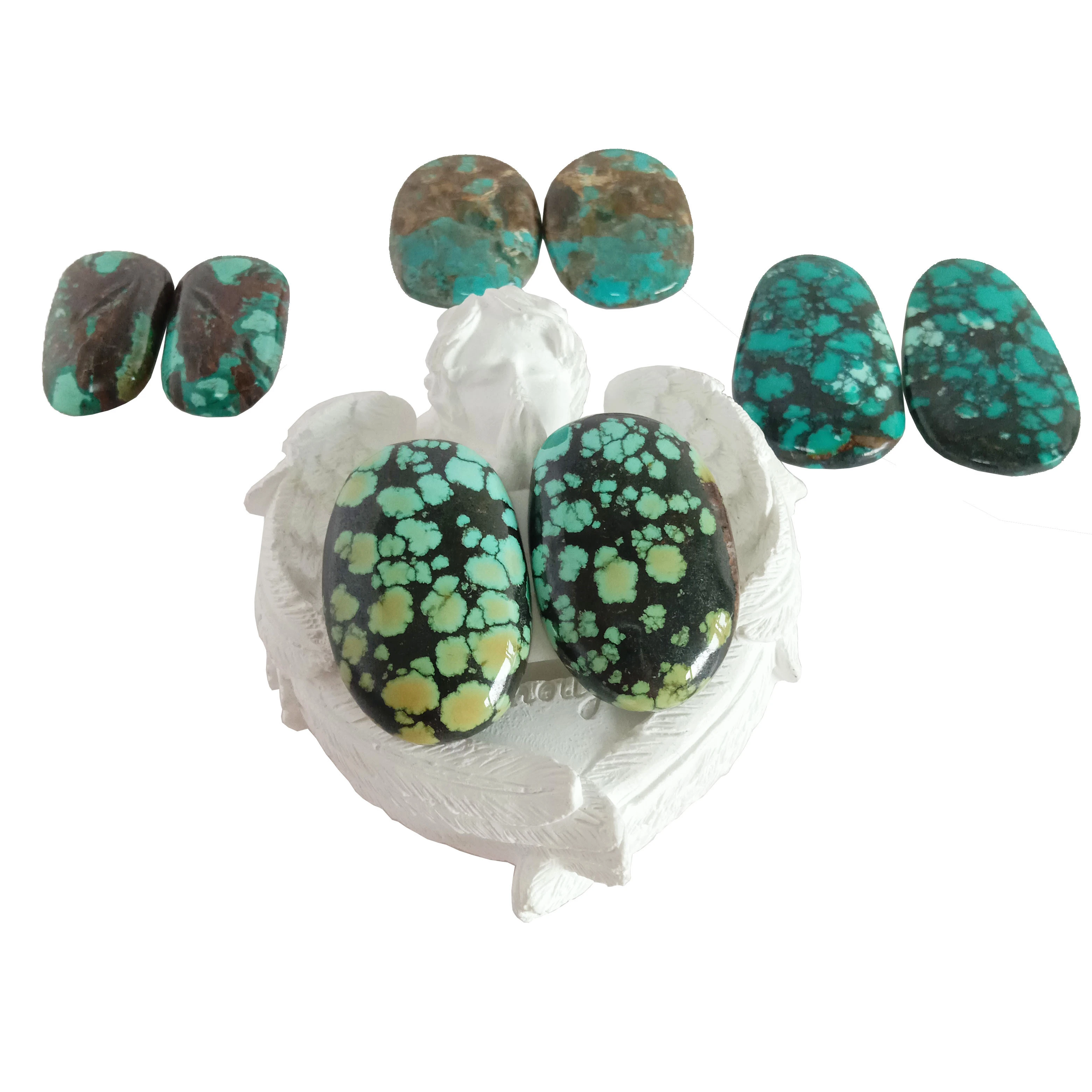Howlite altvalora ovala turkiso por juvelaĵoj fari Howlite turkisa kabuŝo 1