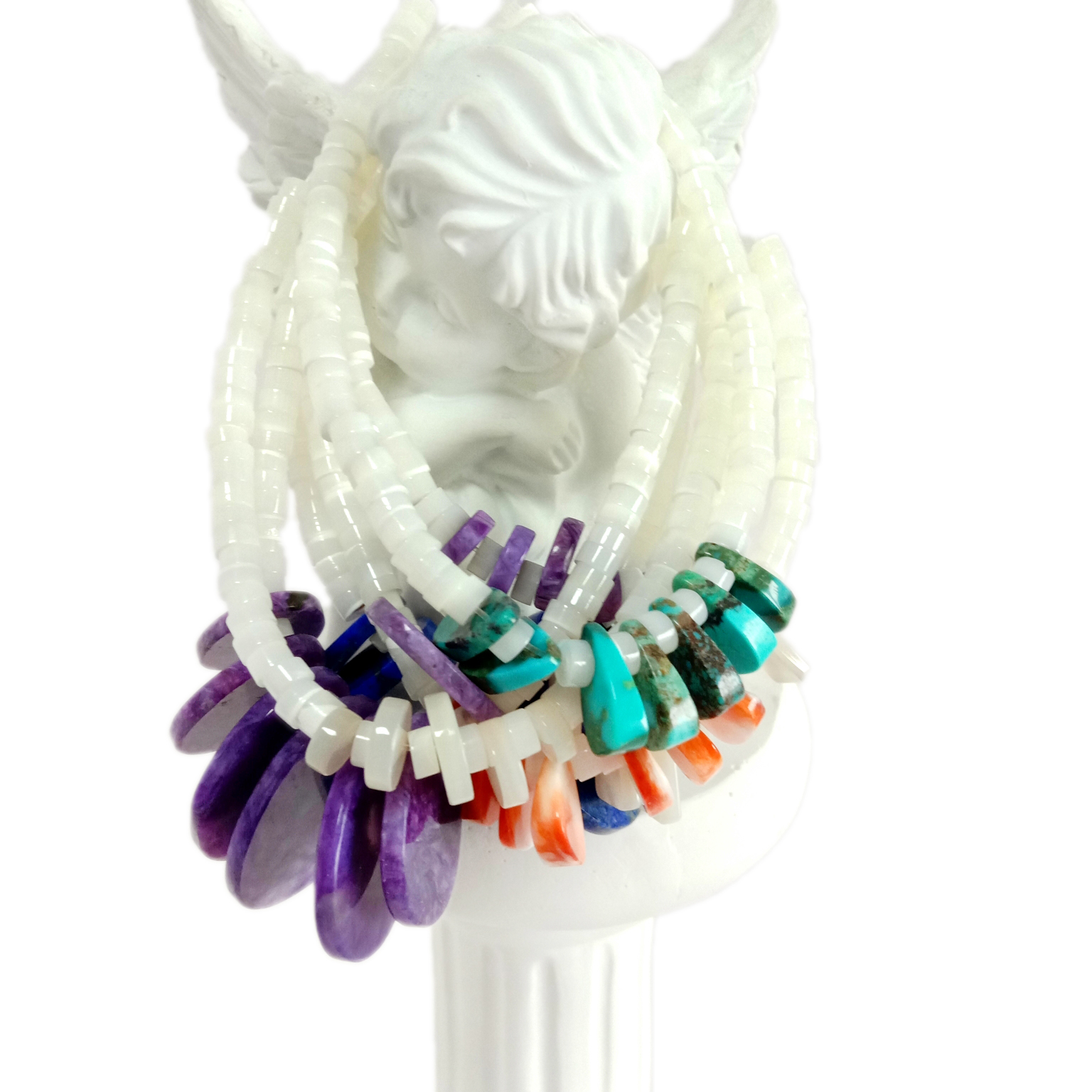 Değerli Taş Boncuk Turkuaz ve Paspas 925 Ayar Gümüş Bileklik 14