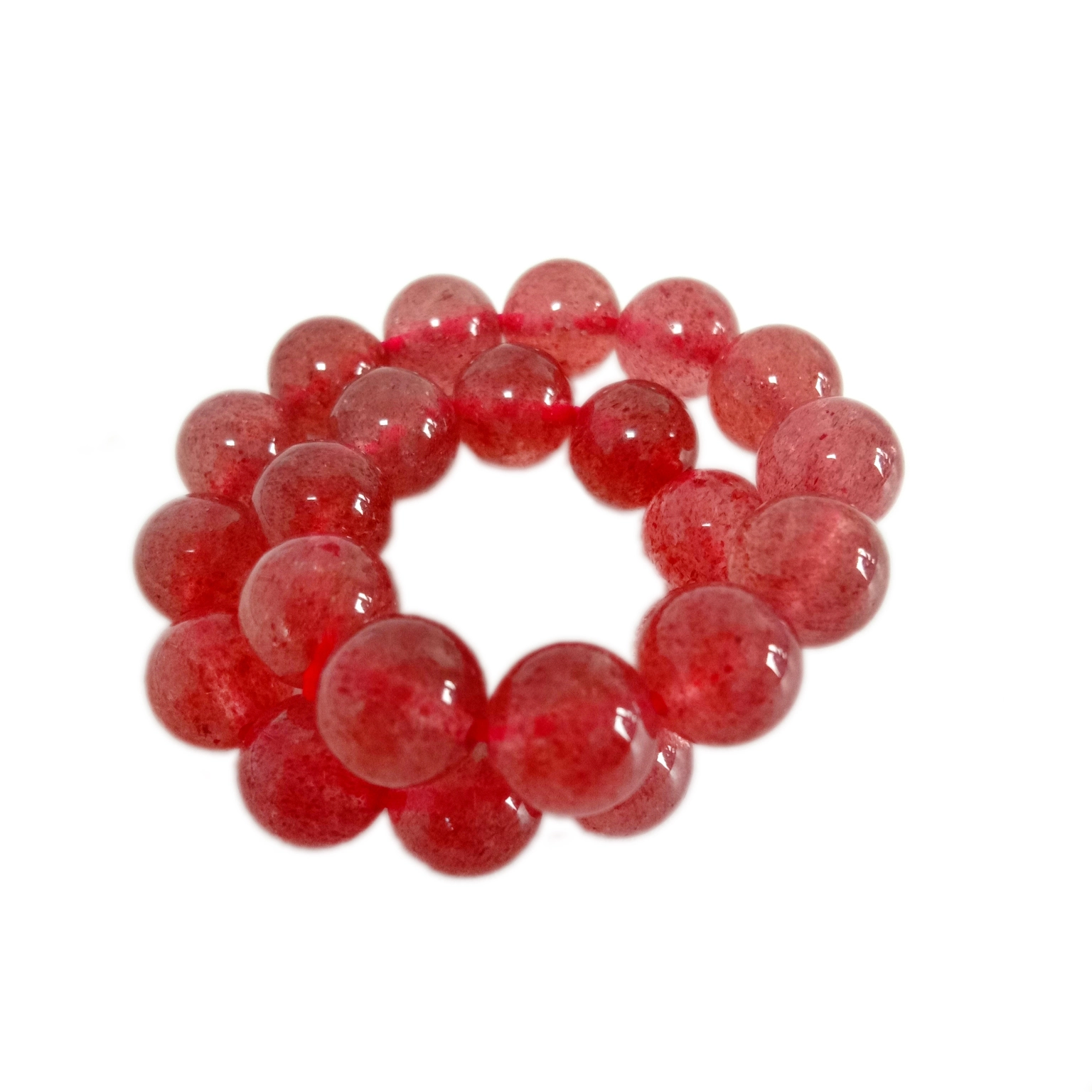 Okrugle perle od dragog kamenja 8 mm polirani kristal od kvarca jagode 1