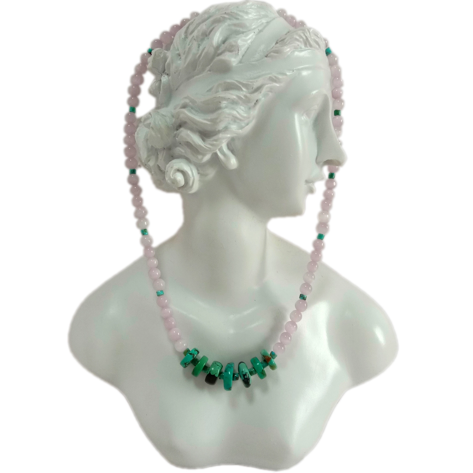 ខ្សែកត្បូងពេជ្រ 925 Sterling Silver ធម្មជាតិ Turquoise Lavender 1