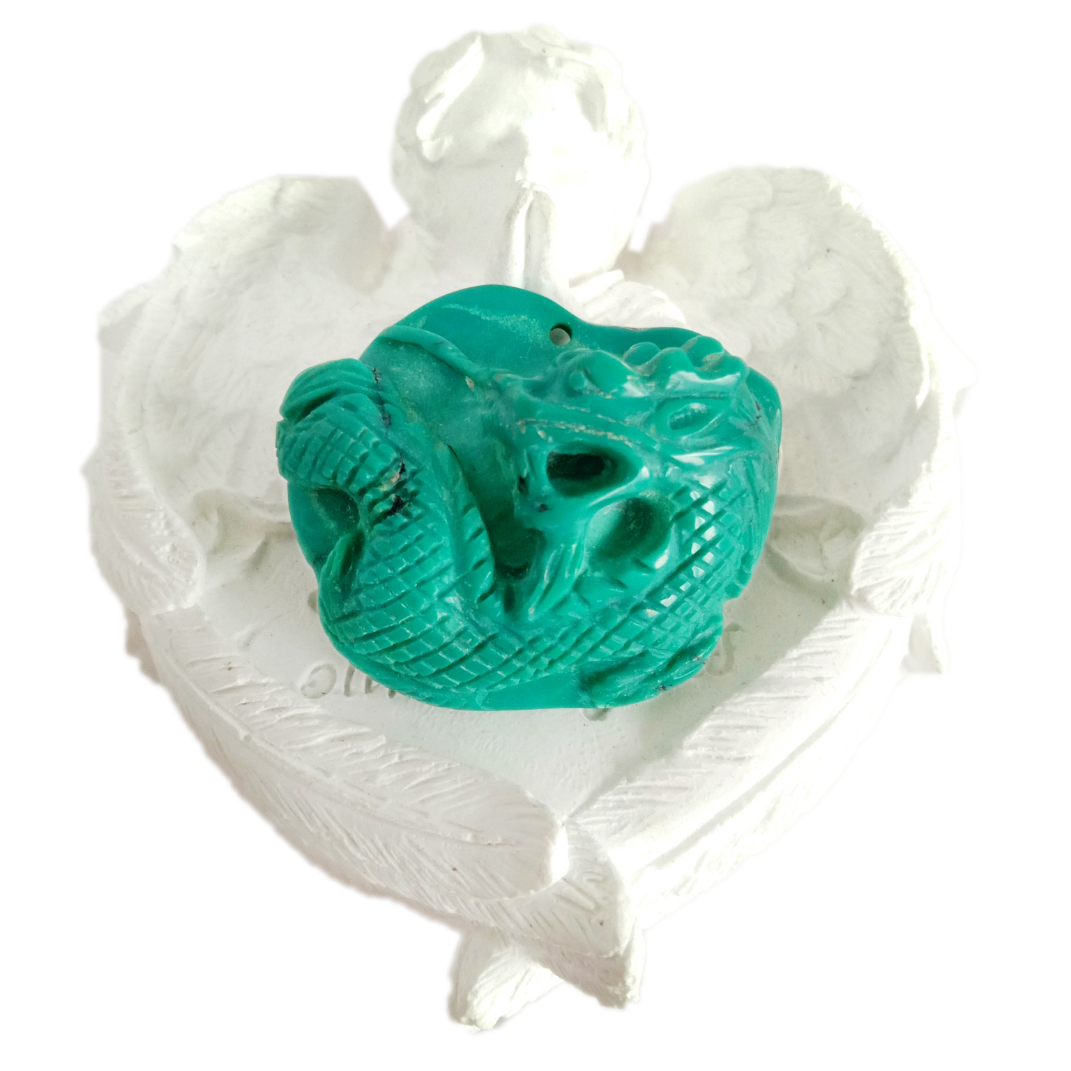 Colgante de prata de ley Navajo vintage con turquesa tallada a man 15