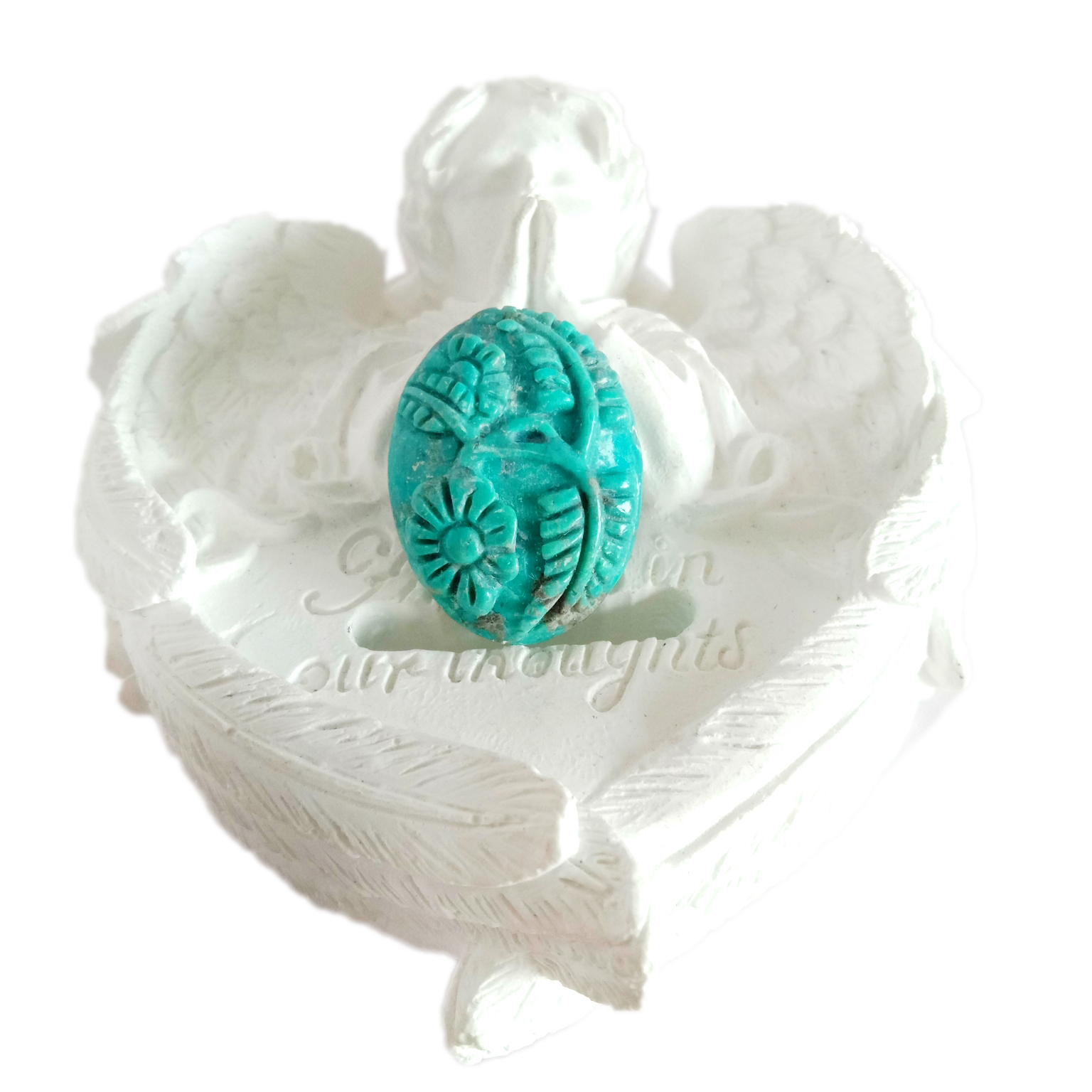 Mặt dây chuyền mặt dây chuyền hình bông hoa bằng đá Ngọc lam chạm khắc đẹp 15