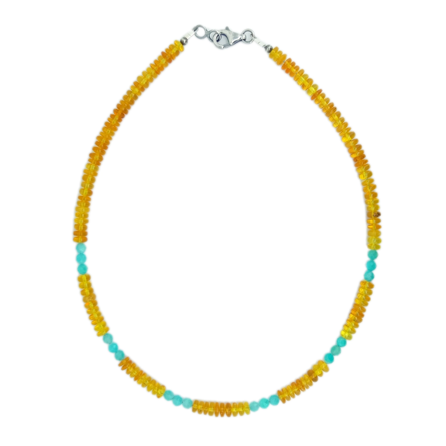 Amber lan Amazonite 925 Sterling Silver Kalung 1
