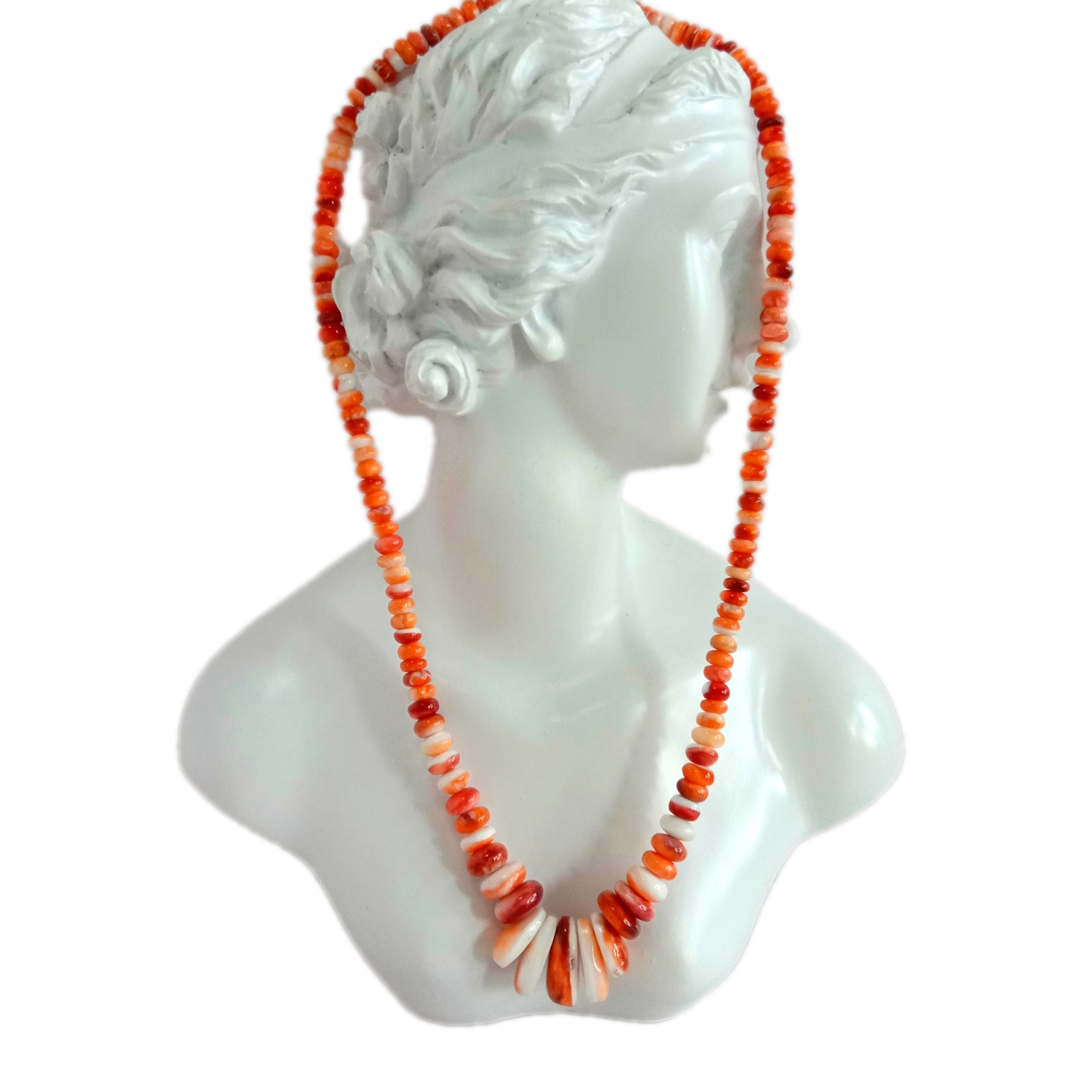 Natural spiny oyster shell bead Gorgeous natural orange color High quality Necklace 1