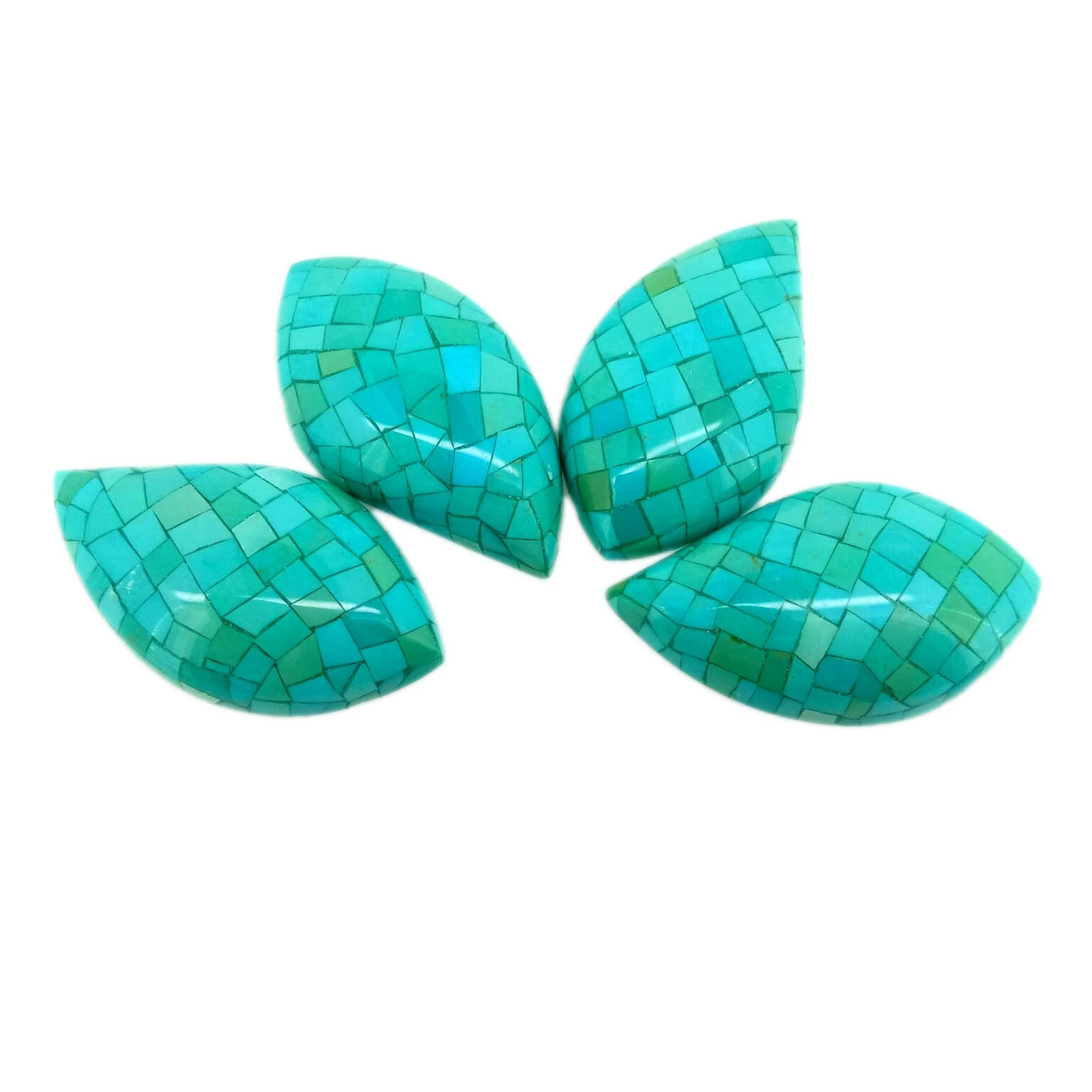 فیروزه طبیعی Cabochon Teardrop فیروزه بیضی شکل 1