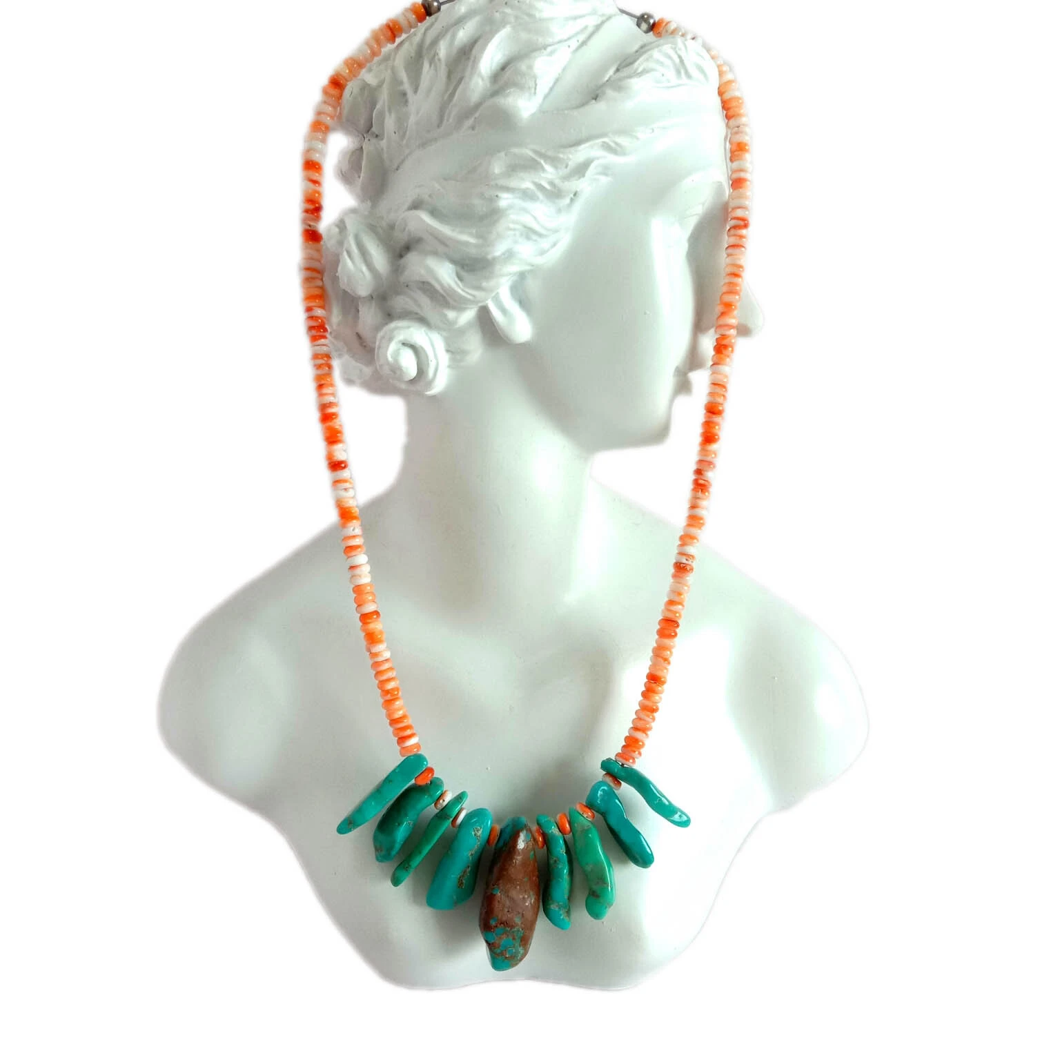 ធម្មជាតិ Turquoise Spiny Oyster 925 Sterling Silver ផ្គត់ផ្គង់សម្រាប់ធ្វើគ្រឿងអលង្ការ ខ្សែក 1