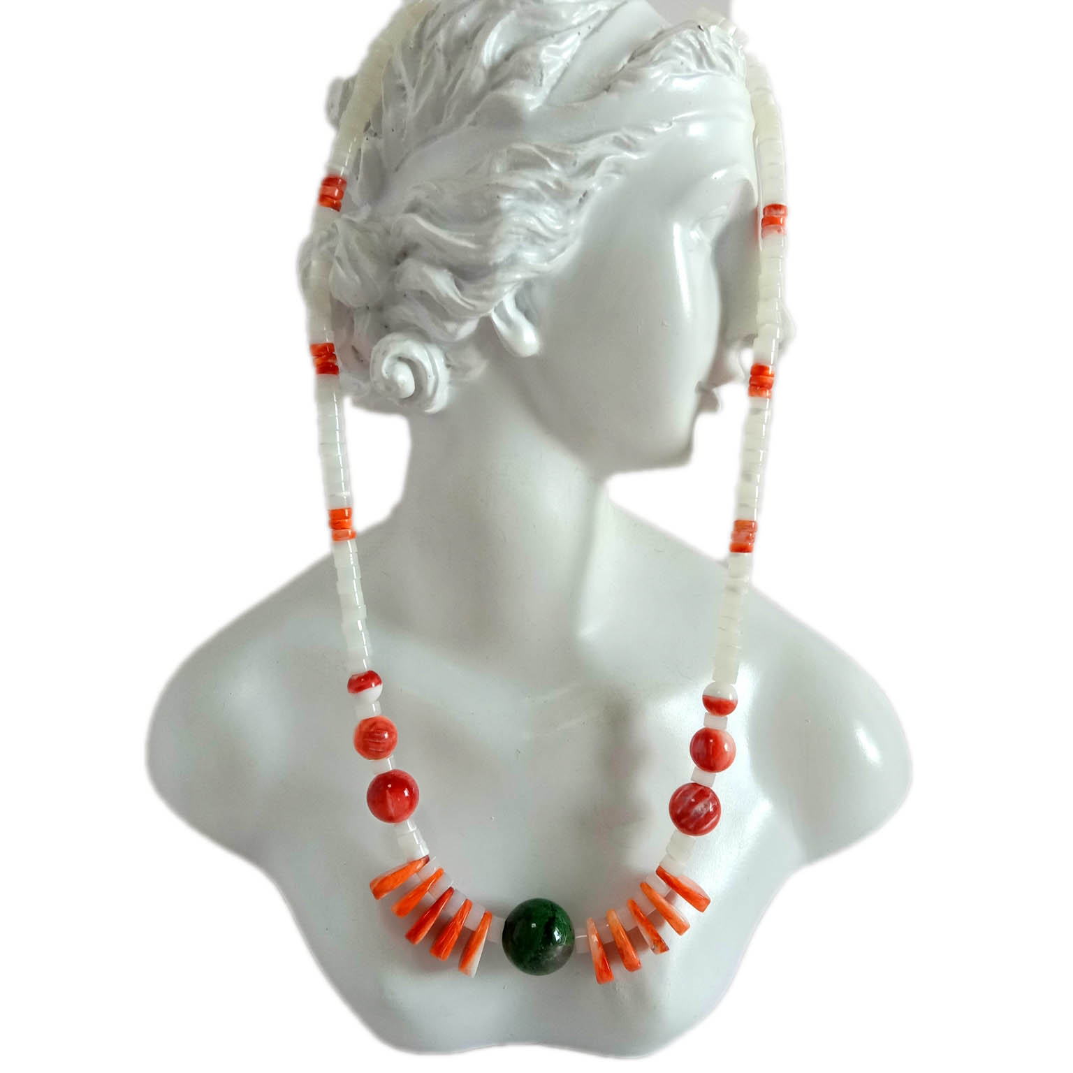 Natural  Purple Rutilated Quartz  mop spiny oyster 925 Sterling Silver Necklace 14