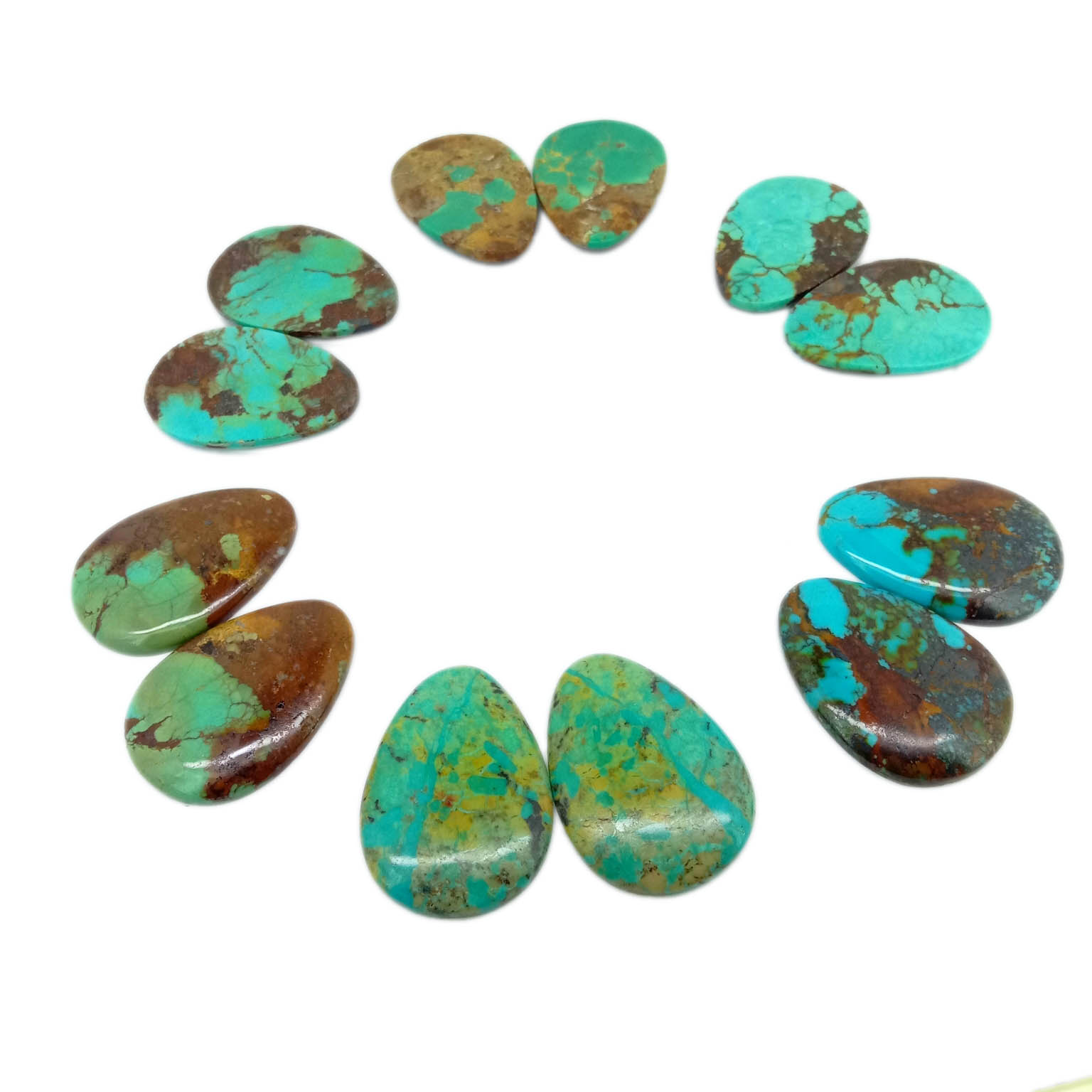 Prirodni tirkizni kabošon 22*31 mm za izradu nakita 15