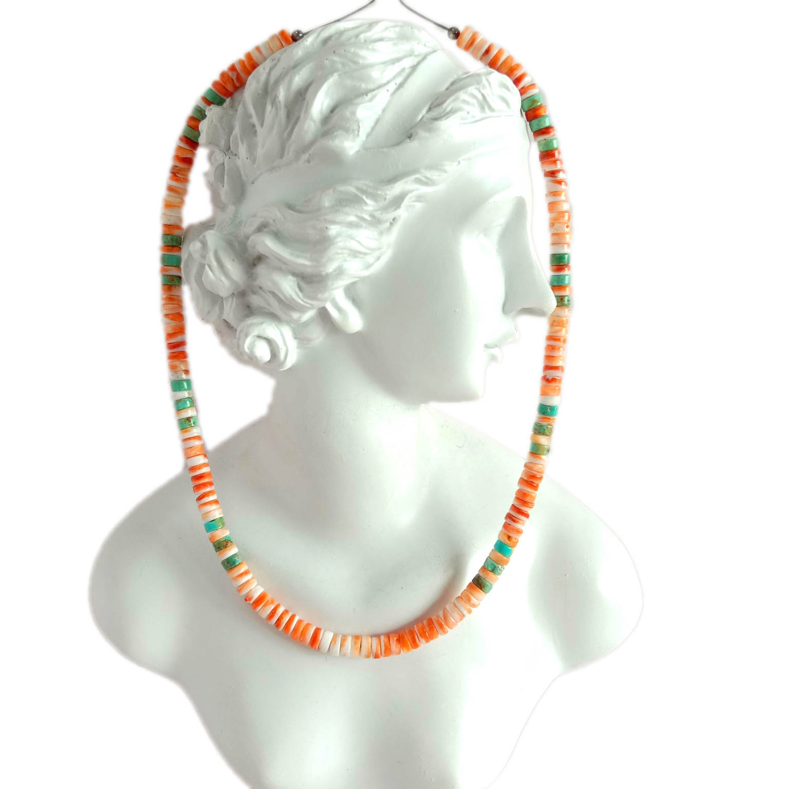 Natural Turquoise Spiny Oyster Bead Native American Jewelry 15