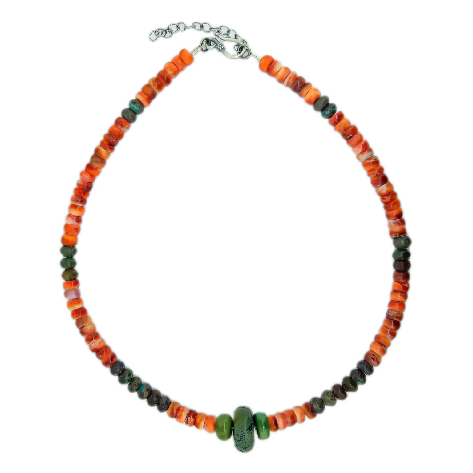 925 Sterling Silver ពណ៌ក្រហម Spiny Oyster និង ខ្សែកពណ៌ខៀវ Turquoise 1