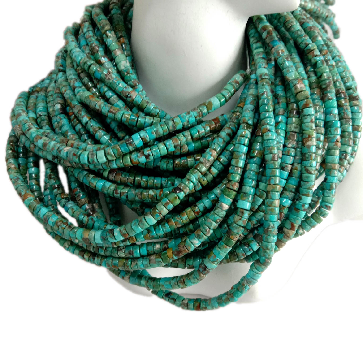 Pierres précieuses naturelles 4mm bleu Turquoise heishi Perles 17