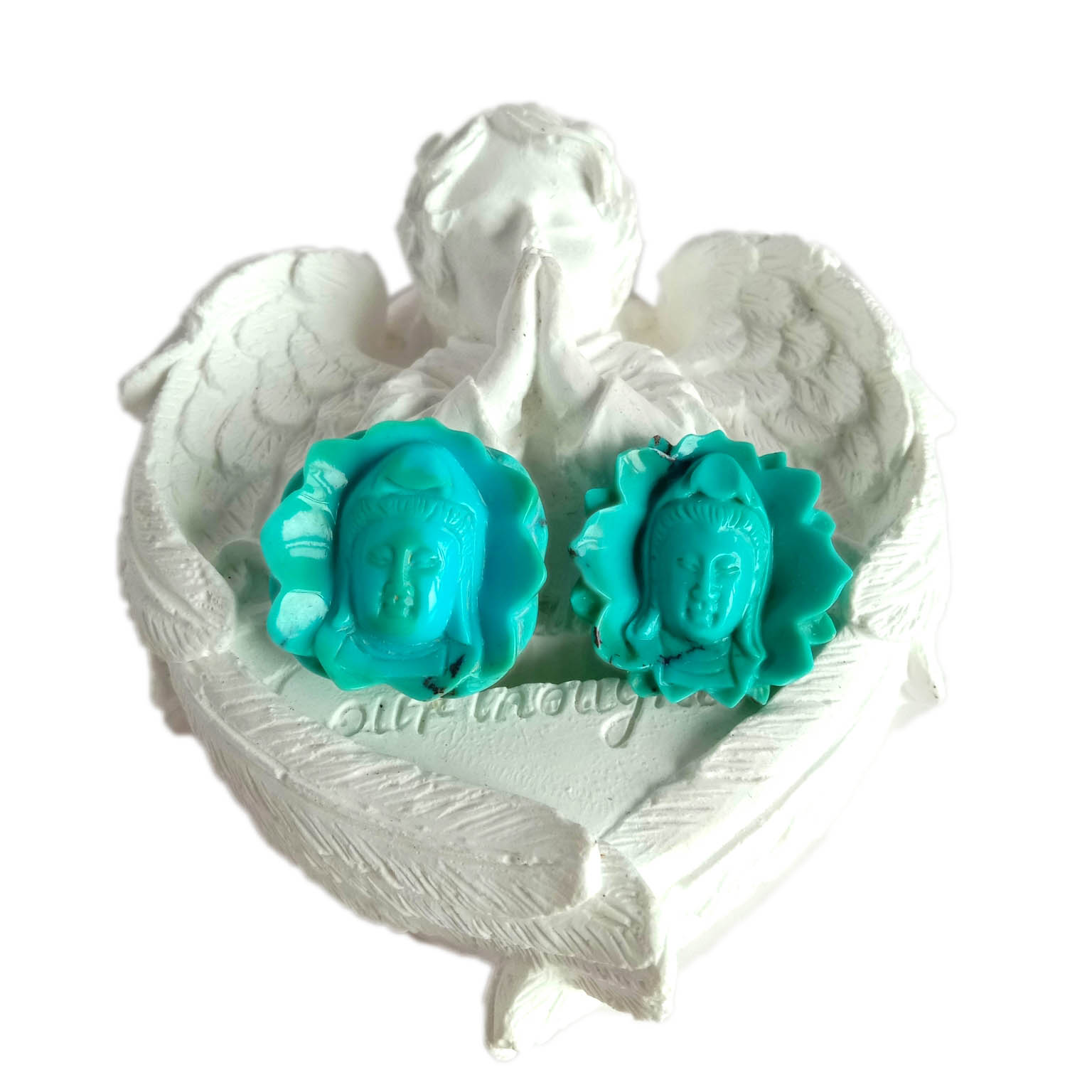 Prekrasan tirkizni izrezbareni amulet privjesak 15