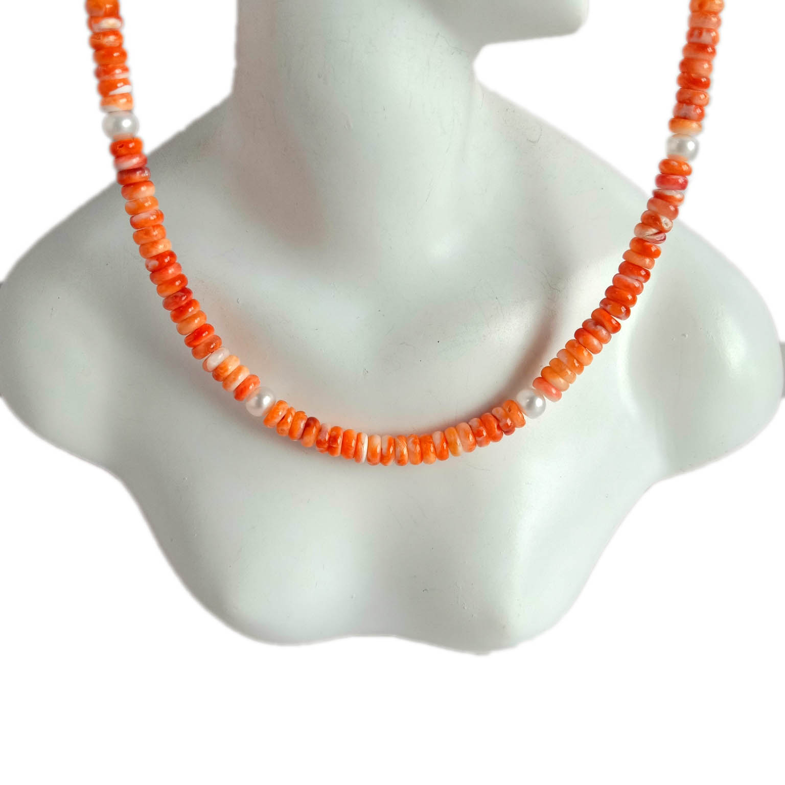 Əl işi Təbii tikanlı istiridyə və mirvari boyunbağı yuvarlaq formalı kişi və ya qadın Uniseks 15