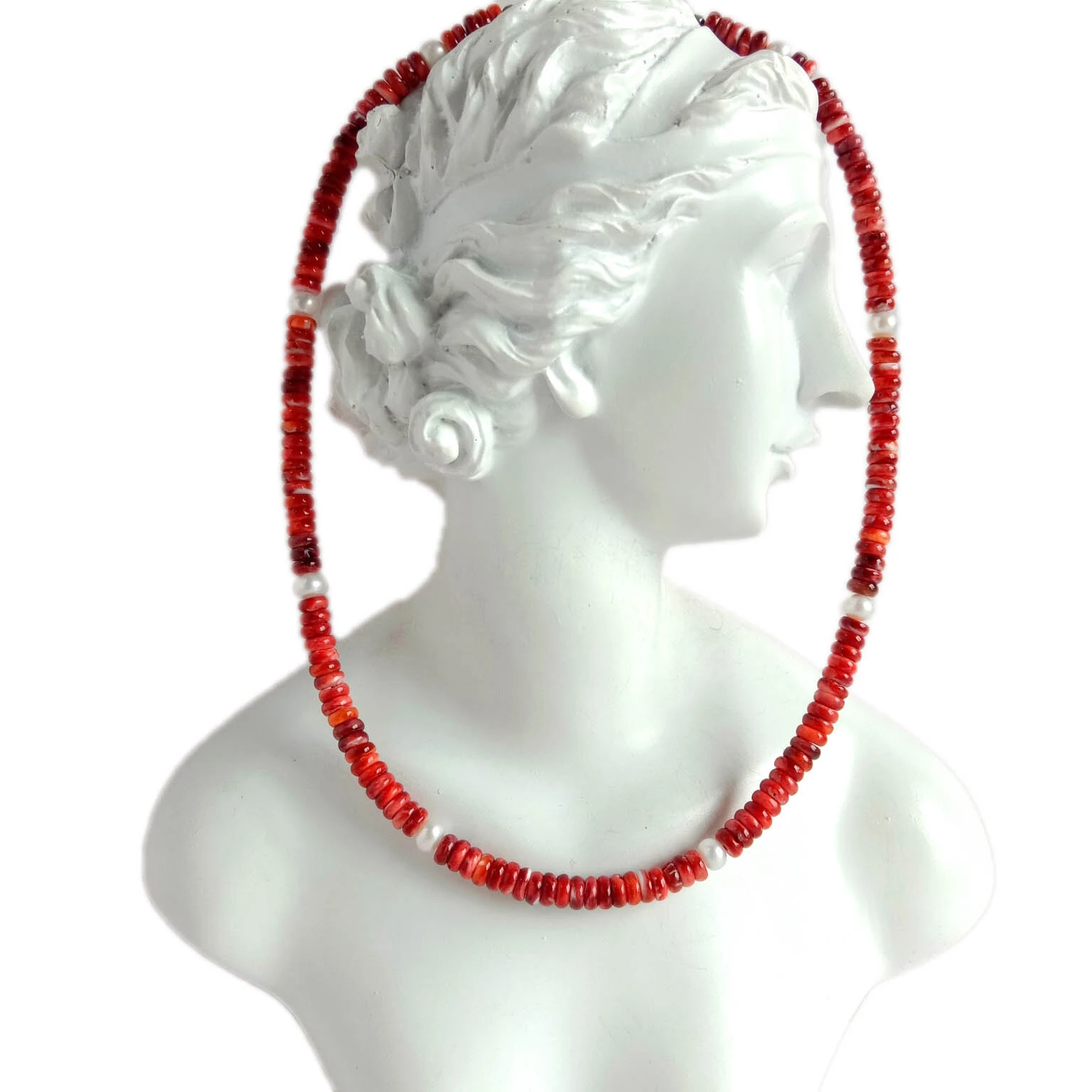 Əl işi Təbii tikanlı istiridyə və mirvari boyunbağı Sterling Silver 1
