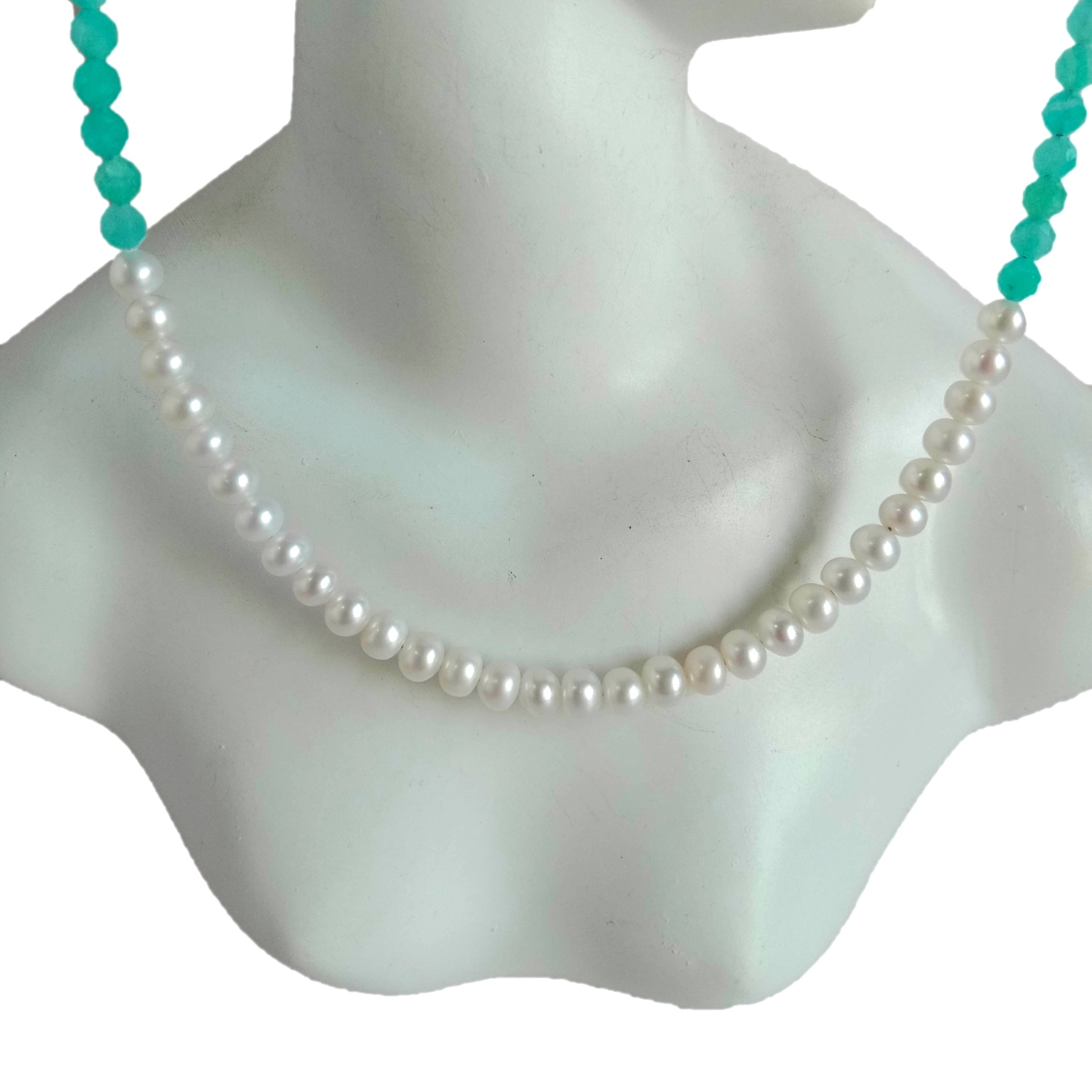 د طبیعي ایمیزونایټ موتی هار د تازه اوبو د موتی موتی ګرد ښکلی هار 14