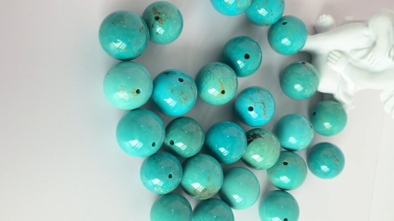 Natural  Turquoise 10mm loose Round Beads Blue Turquoise Beaded 12