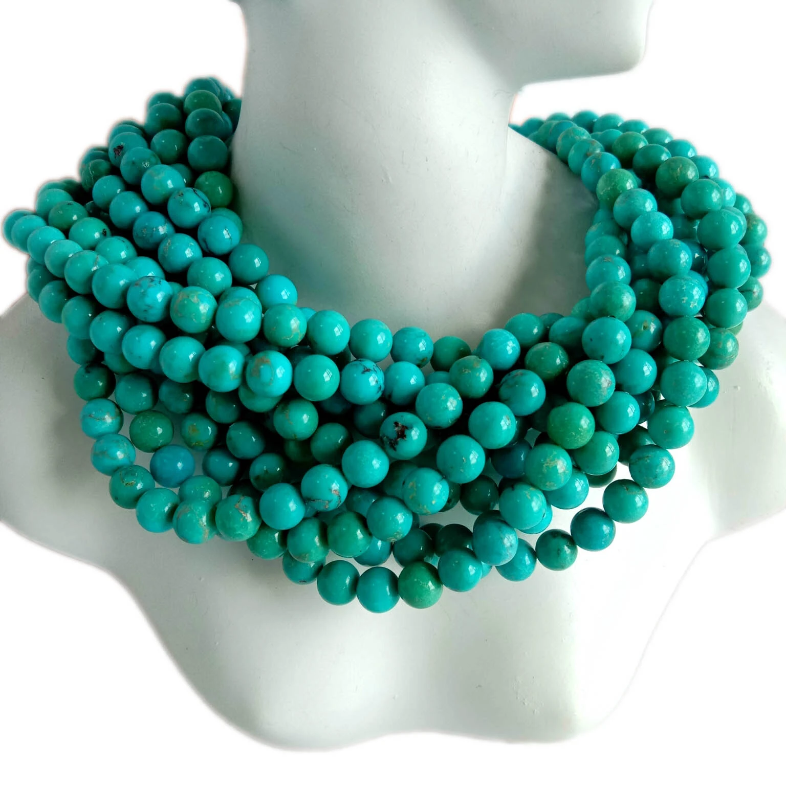 Natural Turquoise Genuine 6mm Turquoise Smooth Polished round beads 1