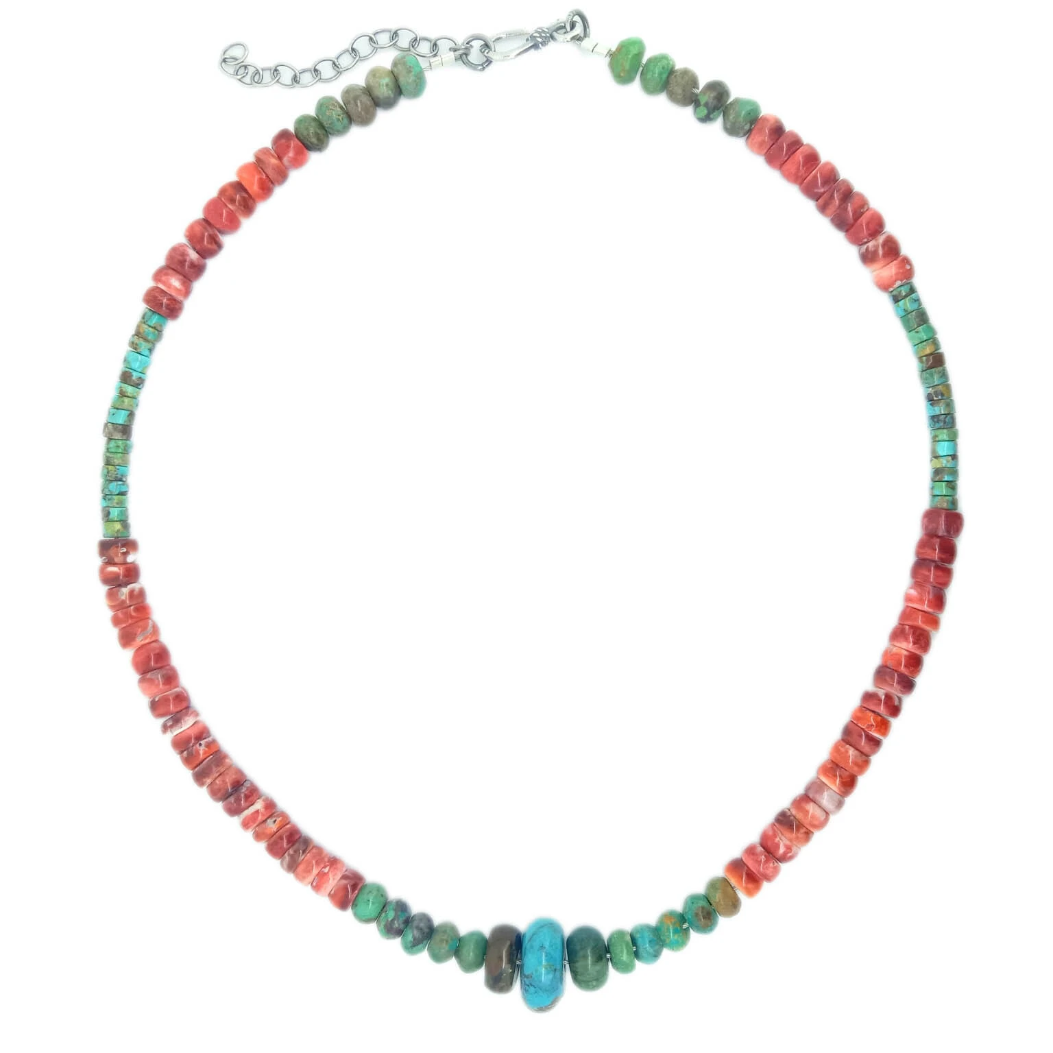 925 Sterling Silver ធម្មជាតិ Turquoise និងខ្សែក Boho ភាគនិរតី 1